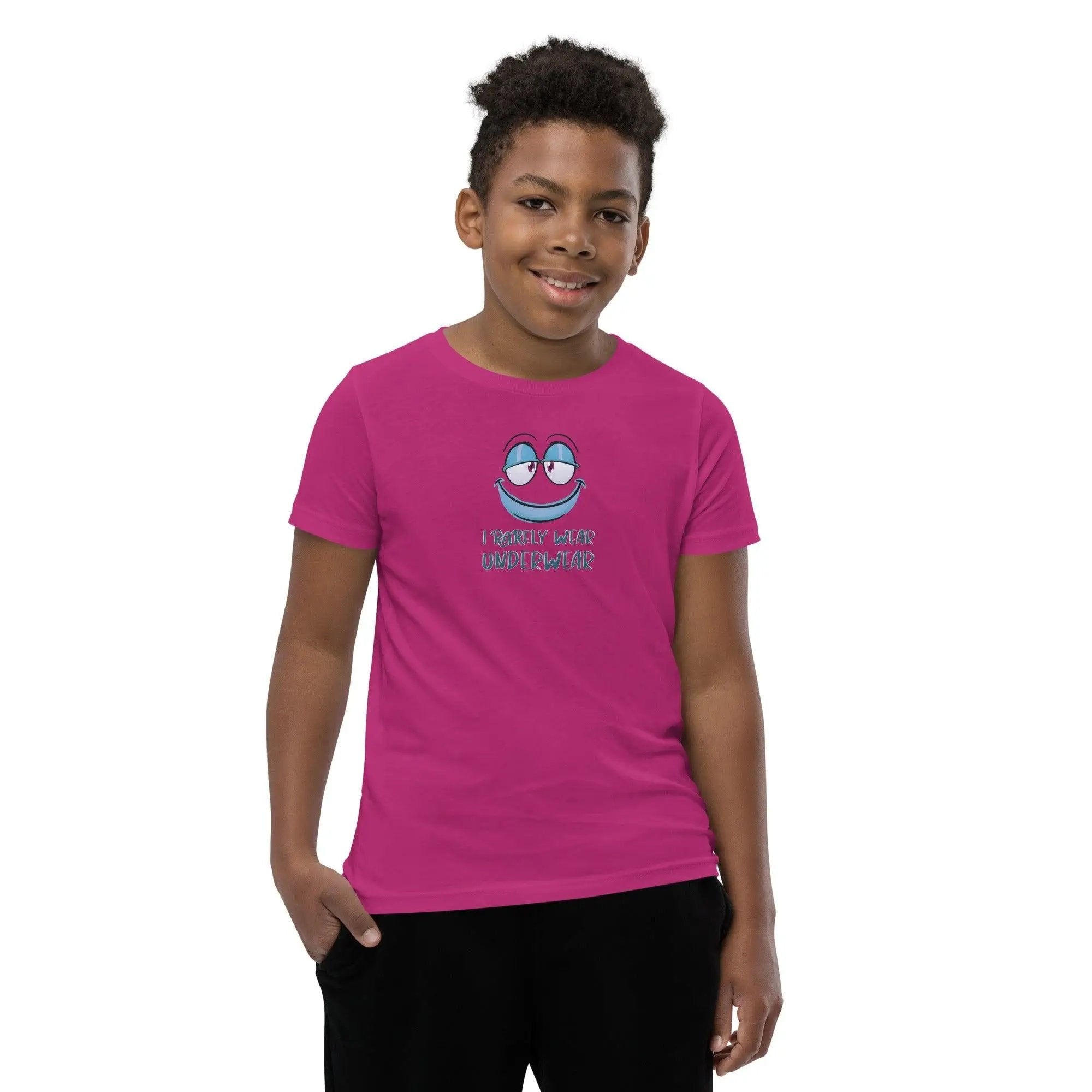 I Rarely Wear Underwear Youth Short Sleeve T-Shirt VAWDesigns