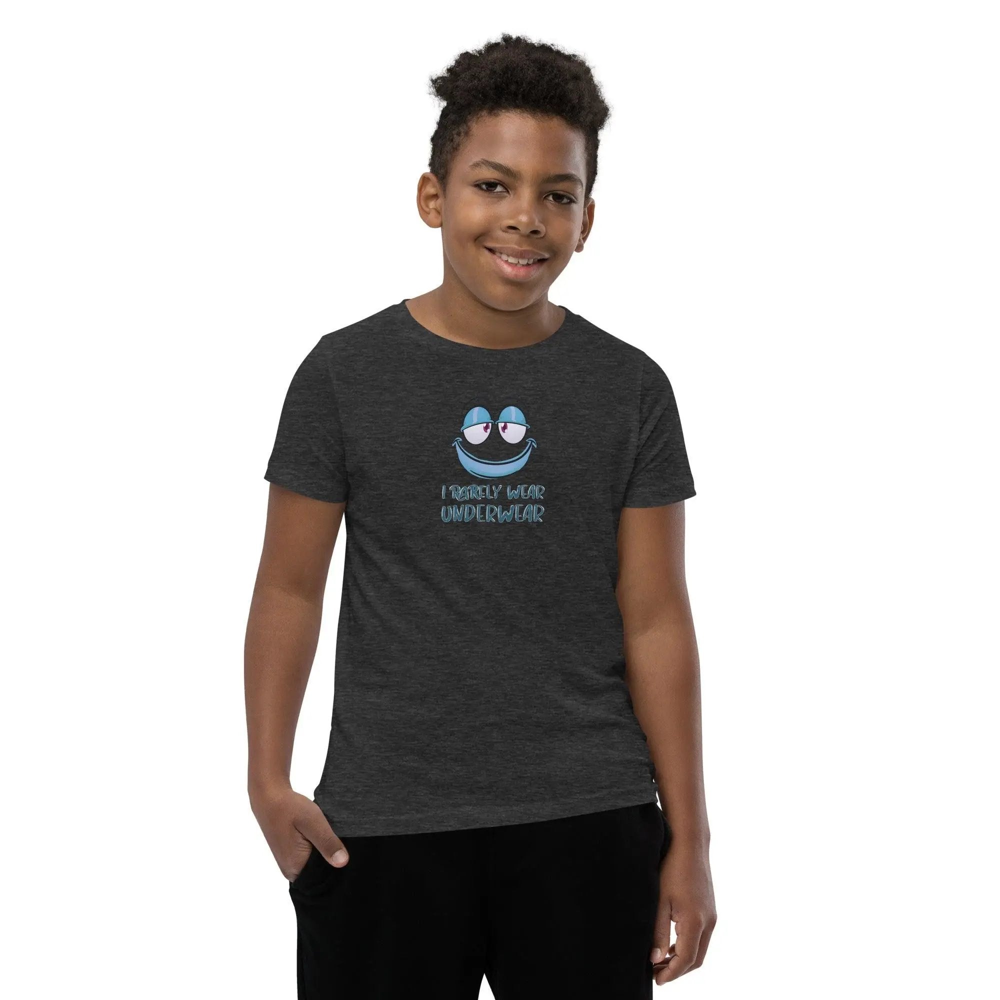 I Rarely Wear Underwear Youth Short Sleeve T-Shirt VAWDesigns