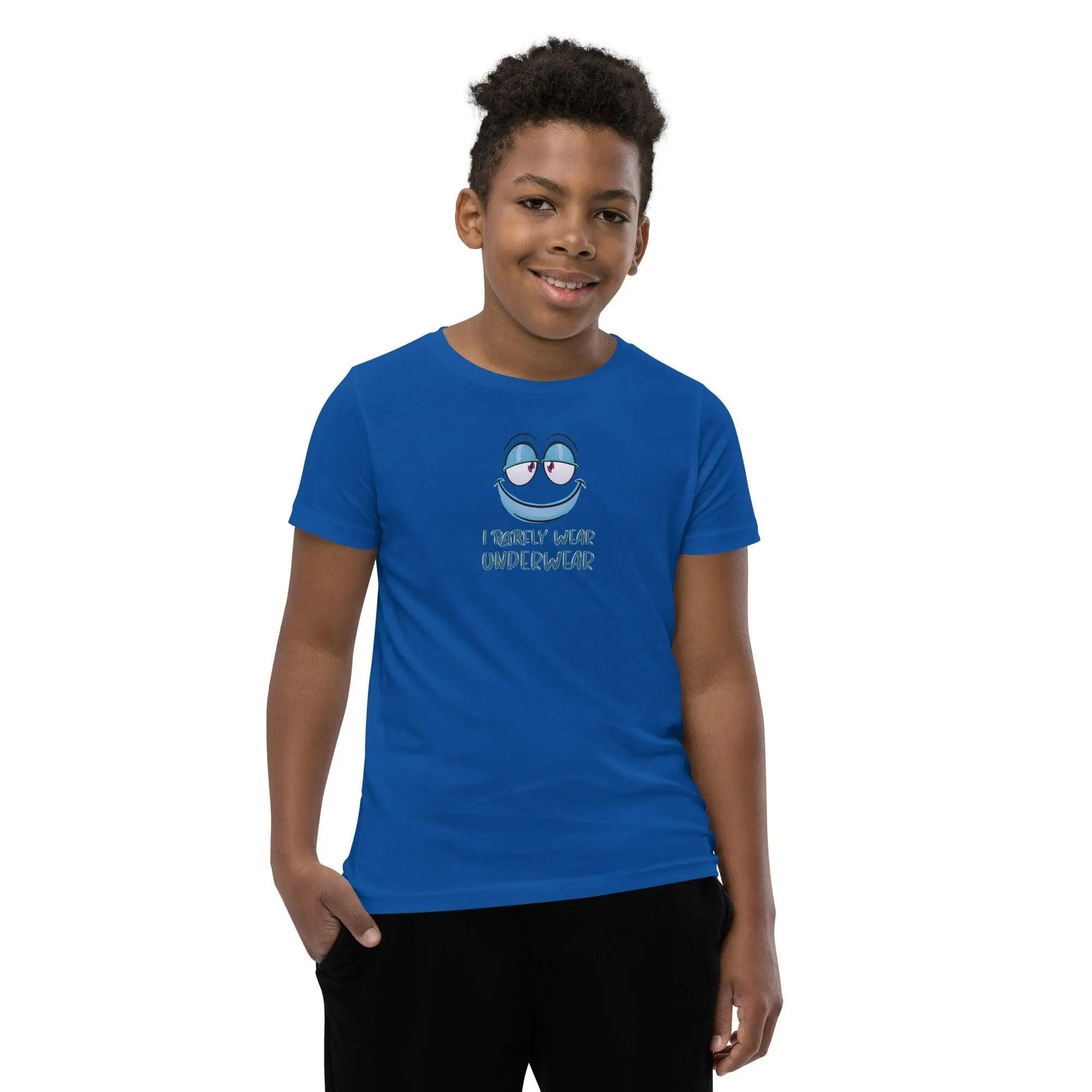 I Rarely Wear Underwear Youth Short Sleeve T-Shirt VAWDesigns