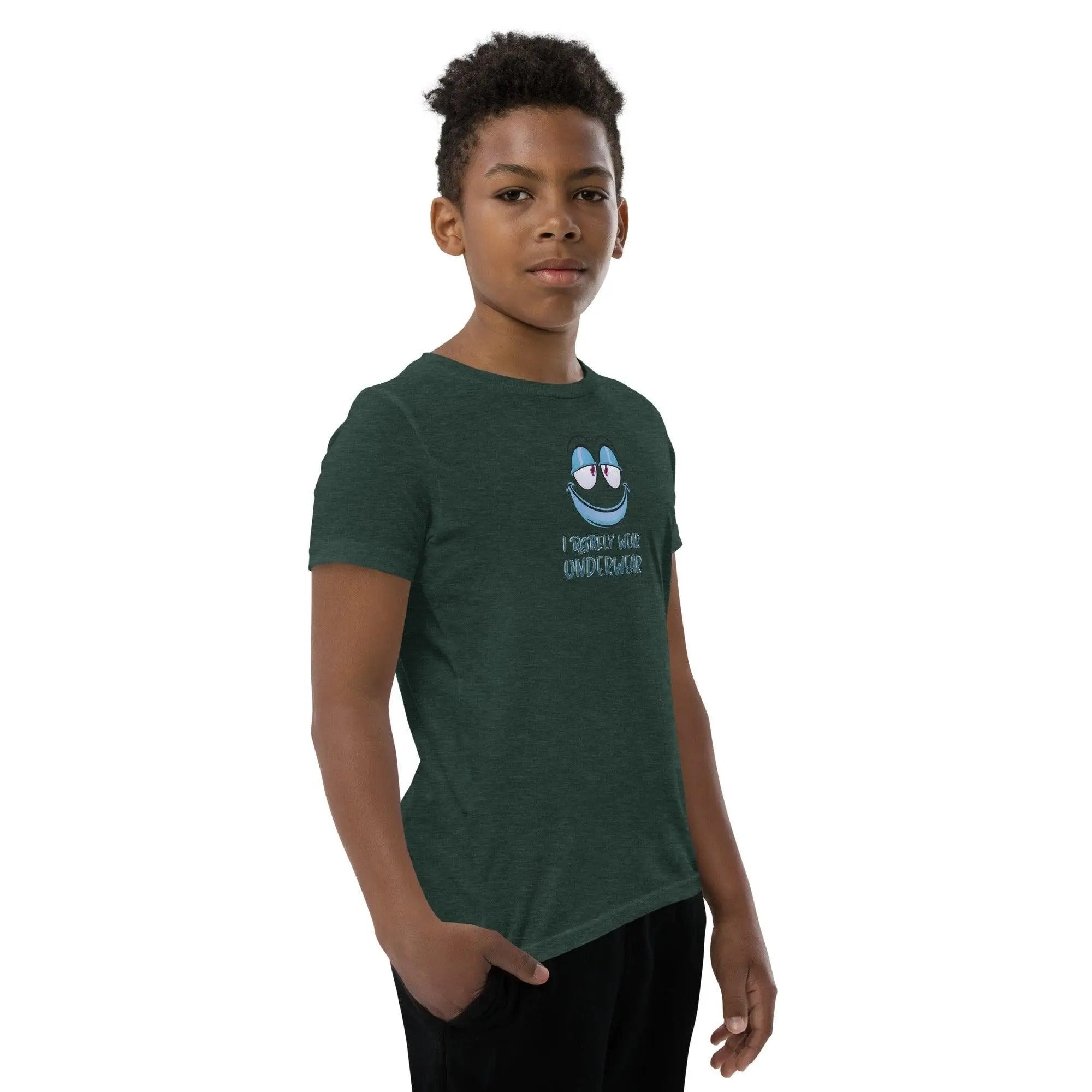 I Rarely Wear Underwear Youth Short Sleeve T-Shirt VAWDesigns