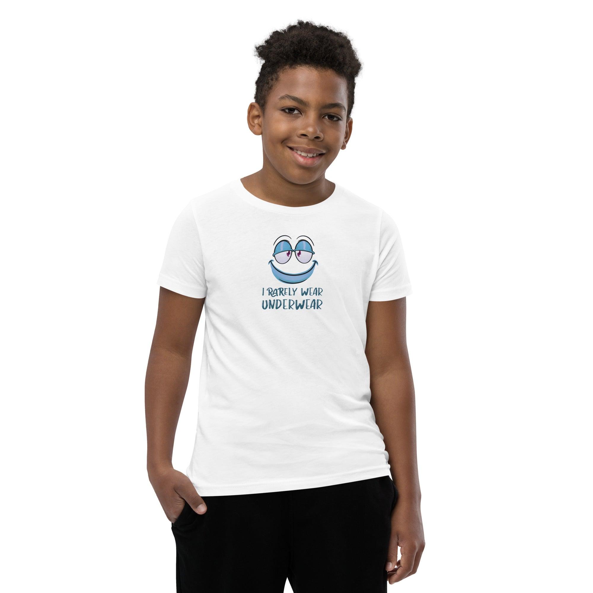 I Rarely Wear Underwear Youth Short Sleeve T-Shirt VAWDesigns