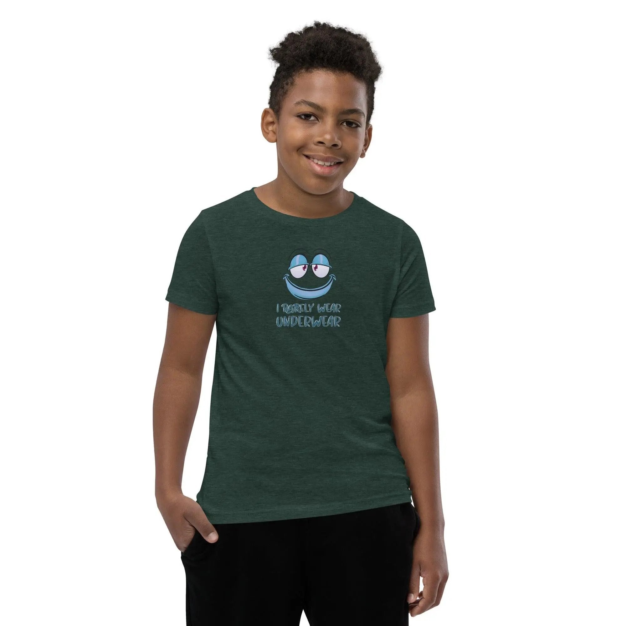 I Rarely Wear Underwear Youth Short Sleeve T-Shirt VAWDesigns