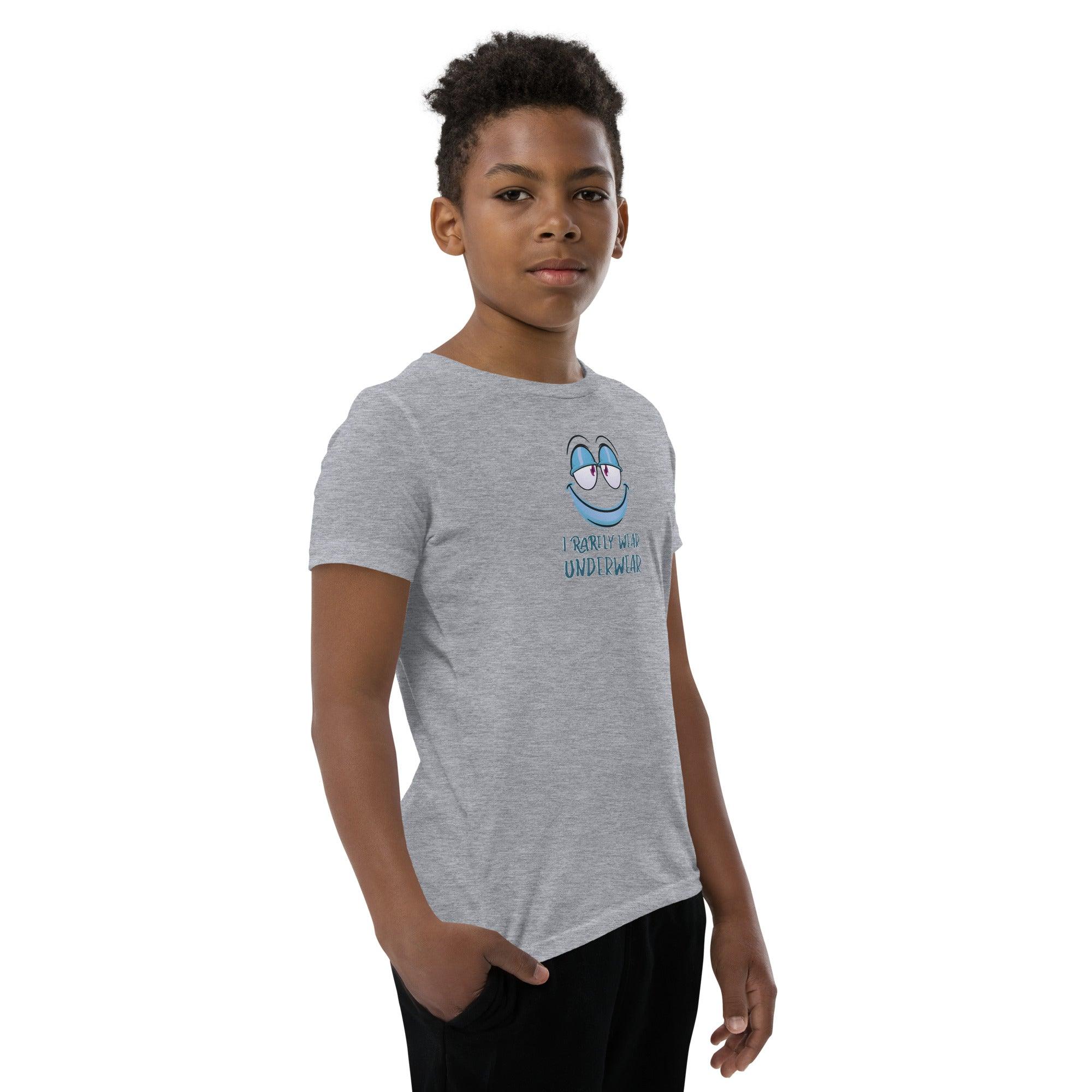 I Rarely Wear Underwear Youth Short Sleeve T-Shirt VAWDesigns