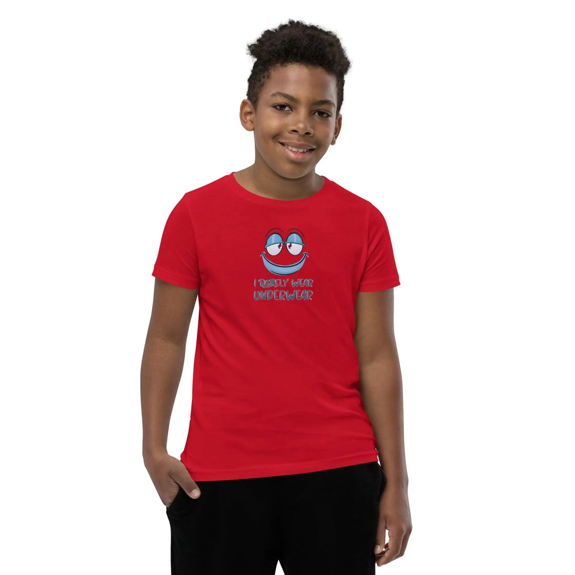 I Rarely Wear Underwear Youth Short Sleeve T-Shirt VAWDesigns