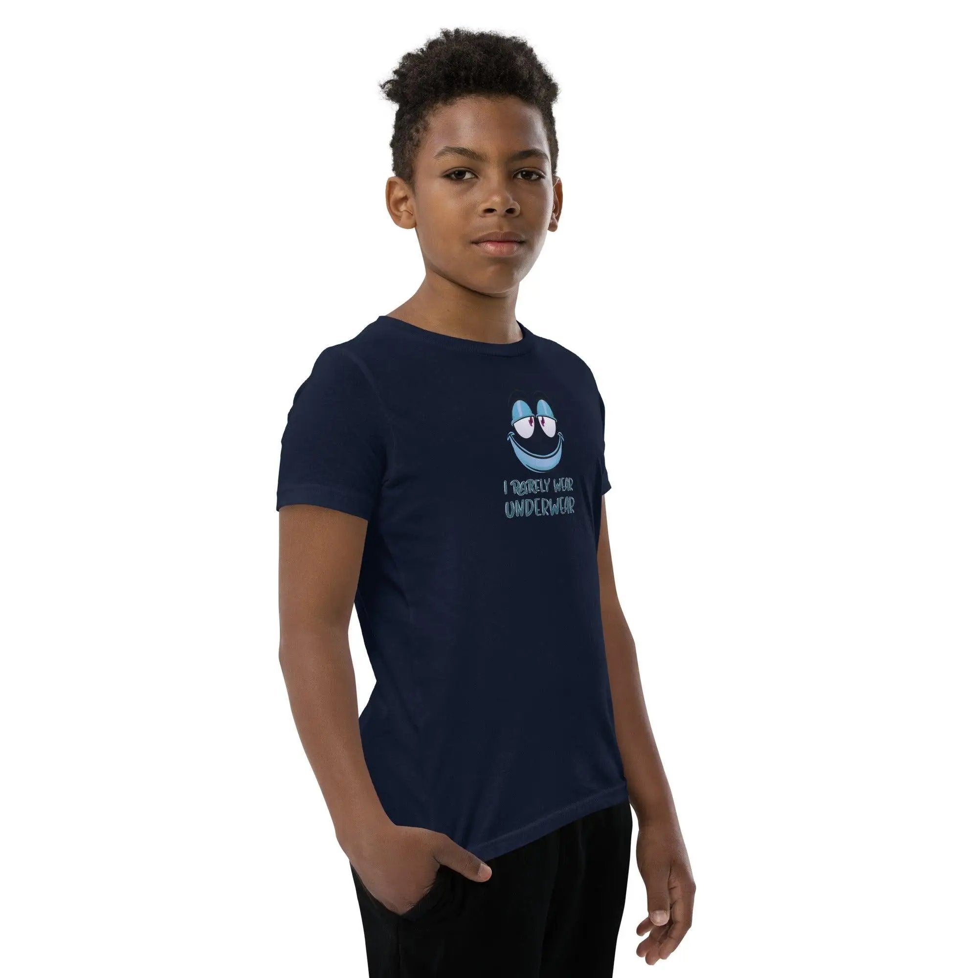 I Rarely Wear Underwear Youth Short Sleeve T-Shirt VAWDesigns