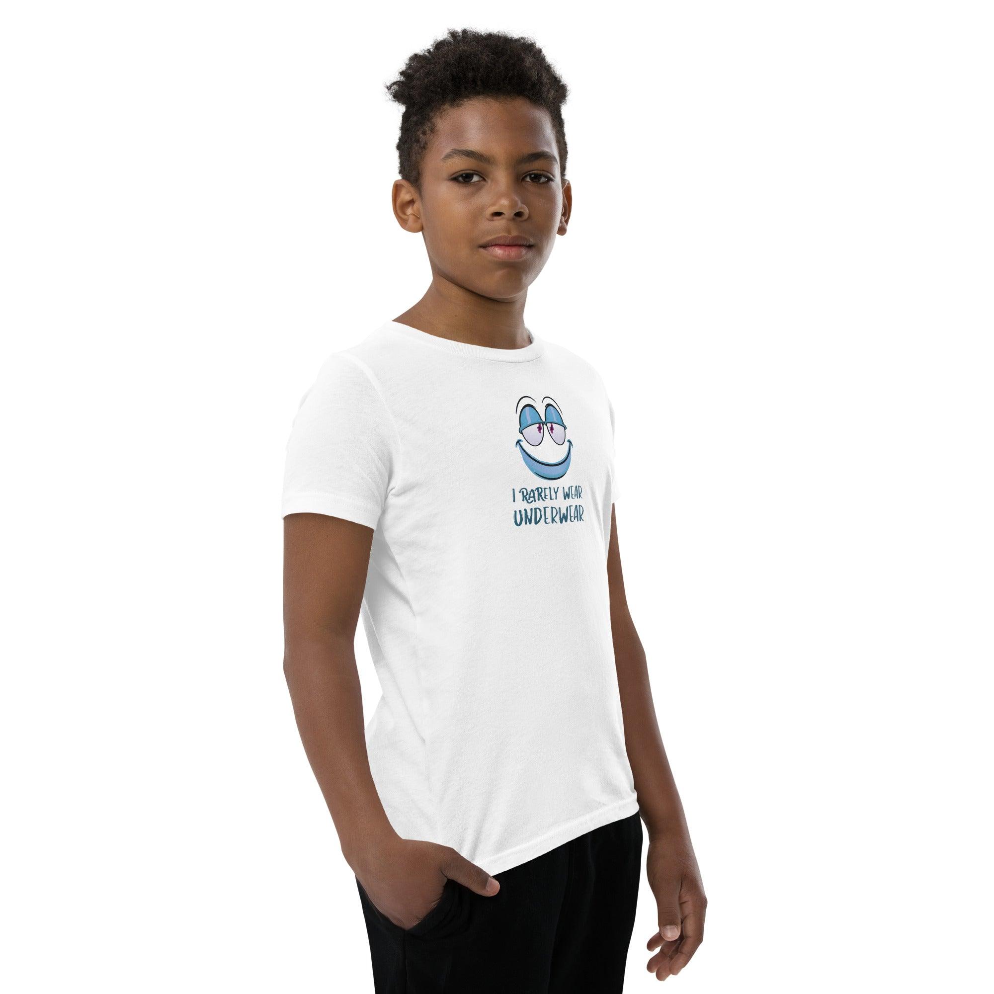 I Rarely Wear Underwear Youth Short Sleeve T-Shirt VAWDesigns