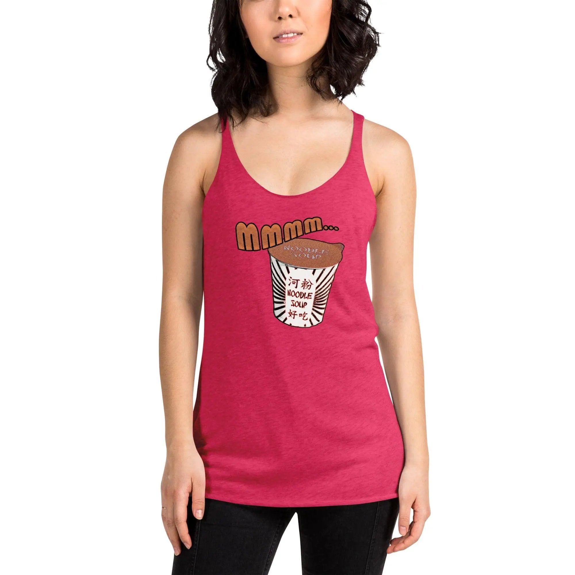 Mmm, Noodle Soup Women's Racerback Tank VAWDesigns
