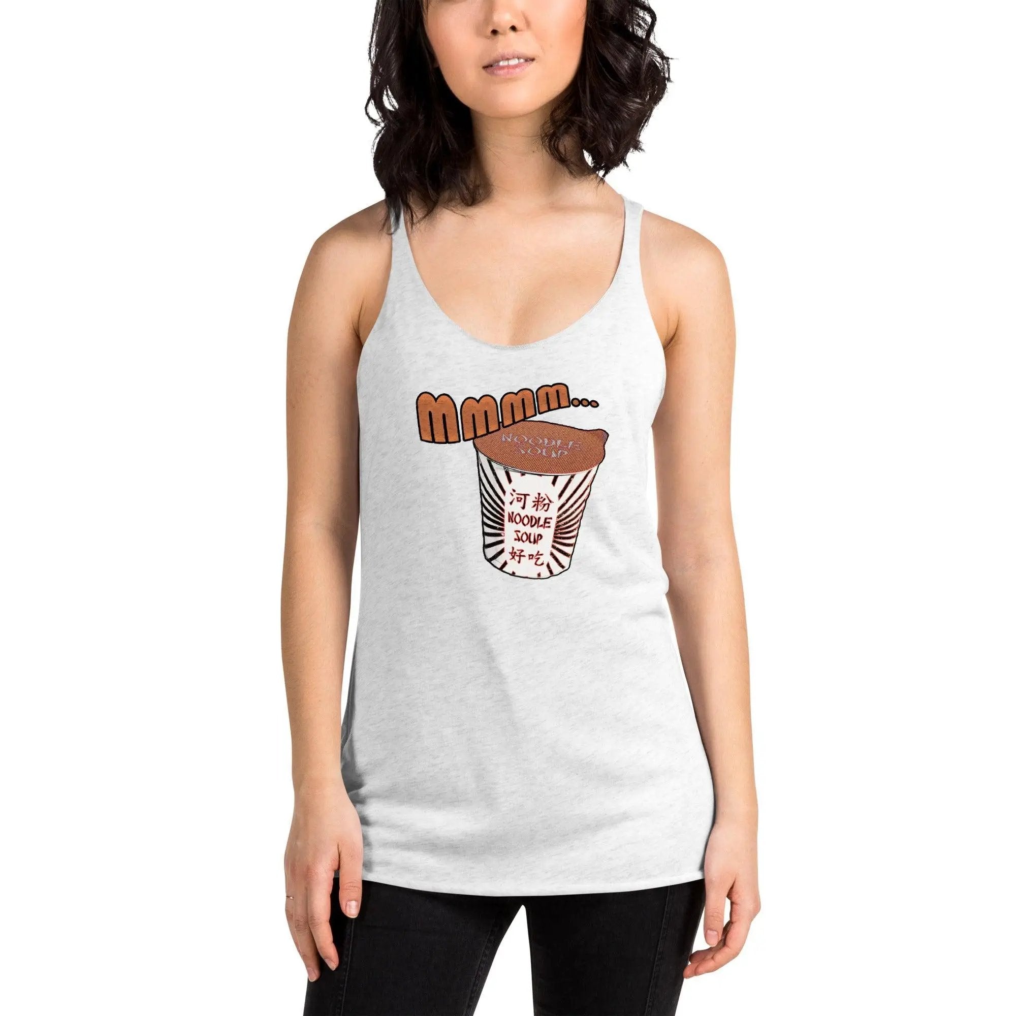 Mmm, Noodle Soup Women's Racerback Tank VAWDesigns