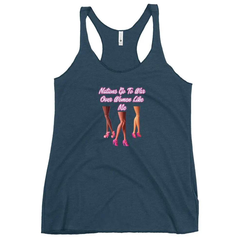 Nations Go To War Over Women Like Me Women's Racerback Tank top
