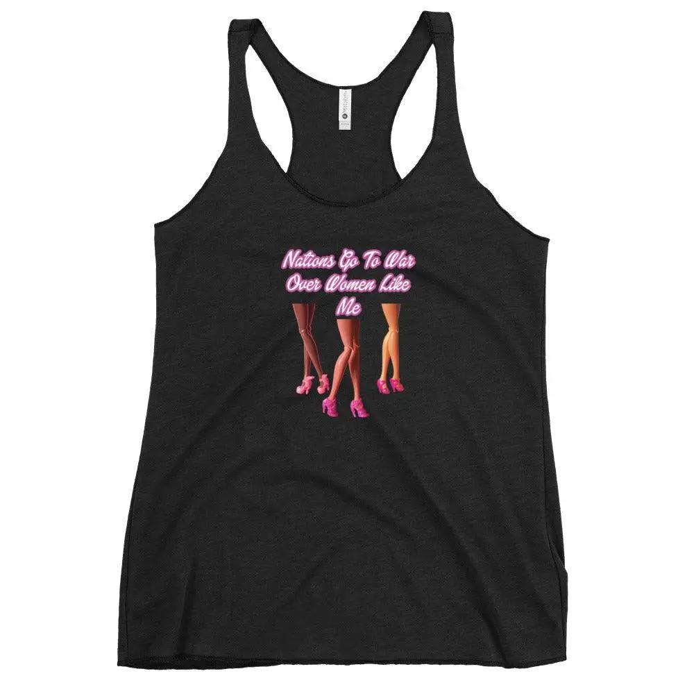 Nations Go To War Over Women Like Me Women's Racerback Tank top