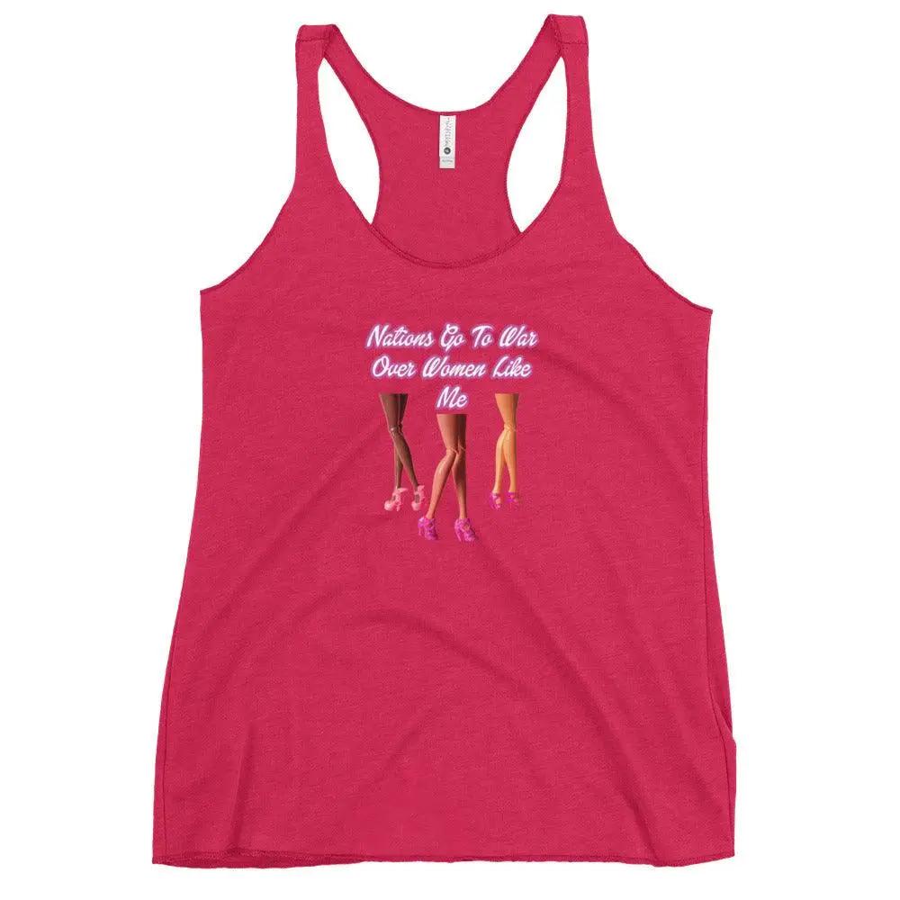 Nations Go To War Over Women Like Me Women's Racerback Tank top
