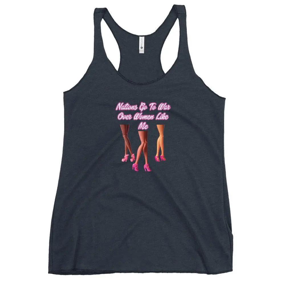 Nations Go To War Over Women Like Me Women's Racerback Tank top