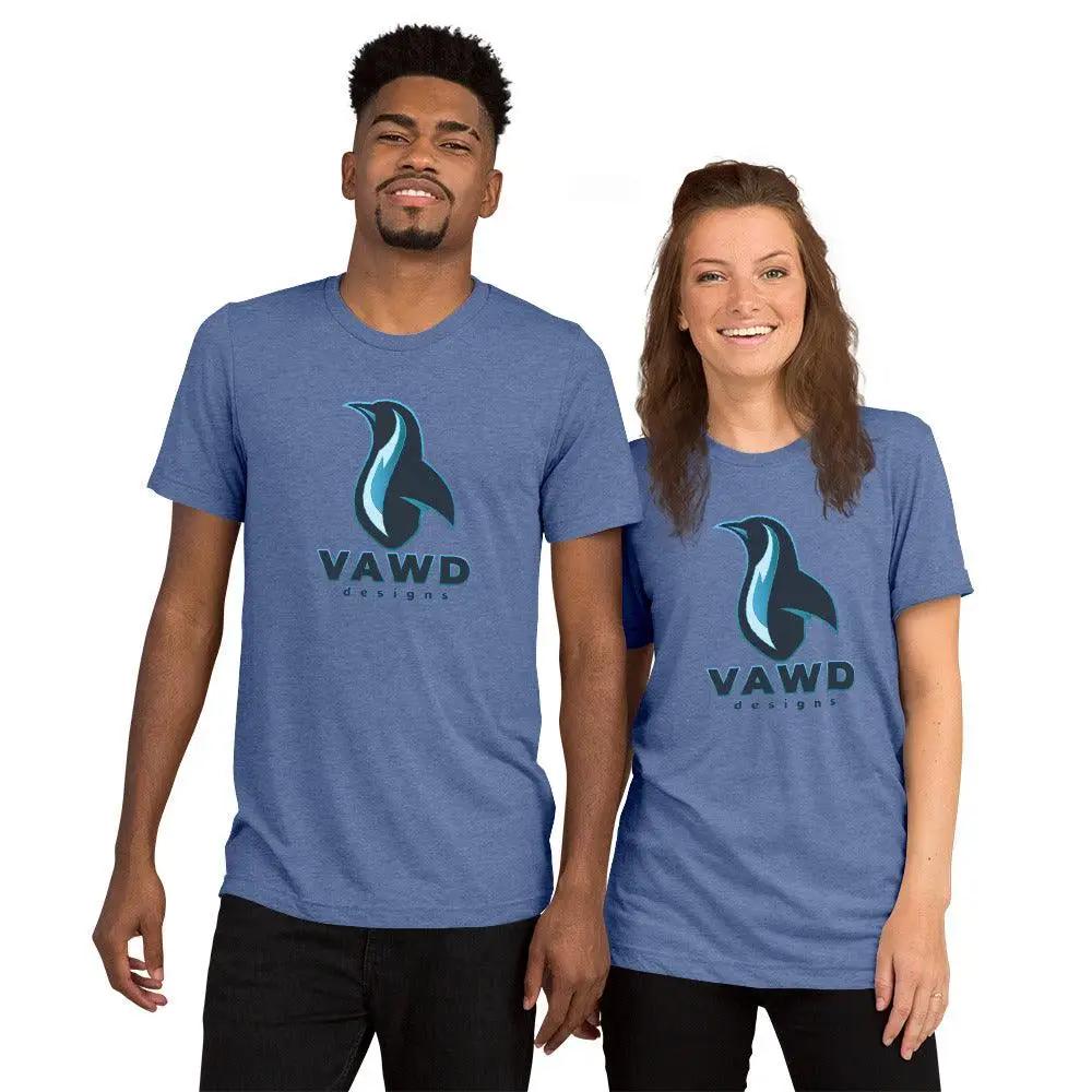Penguin Logo Design Short sleeve t-shirt VAWDesigns