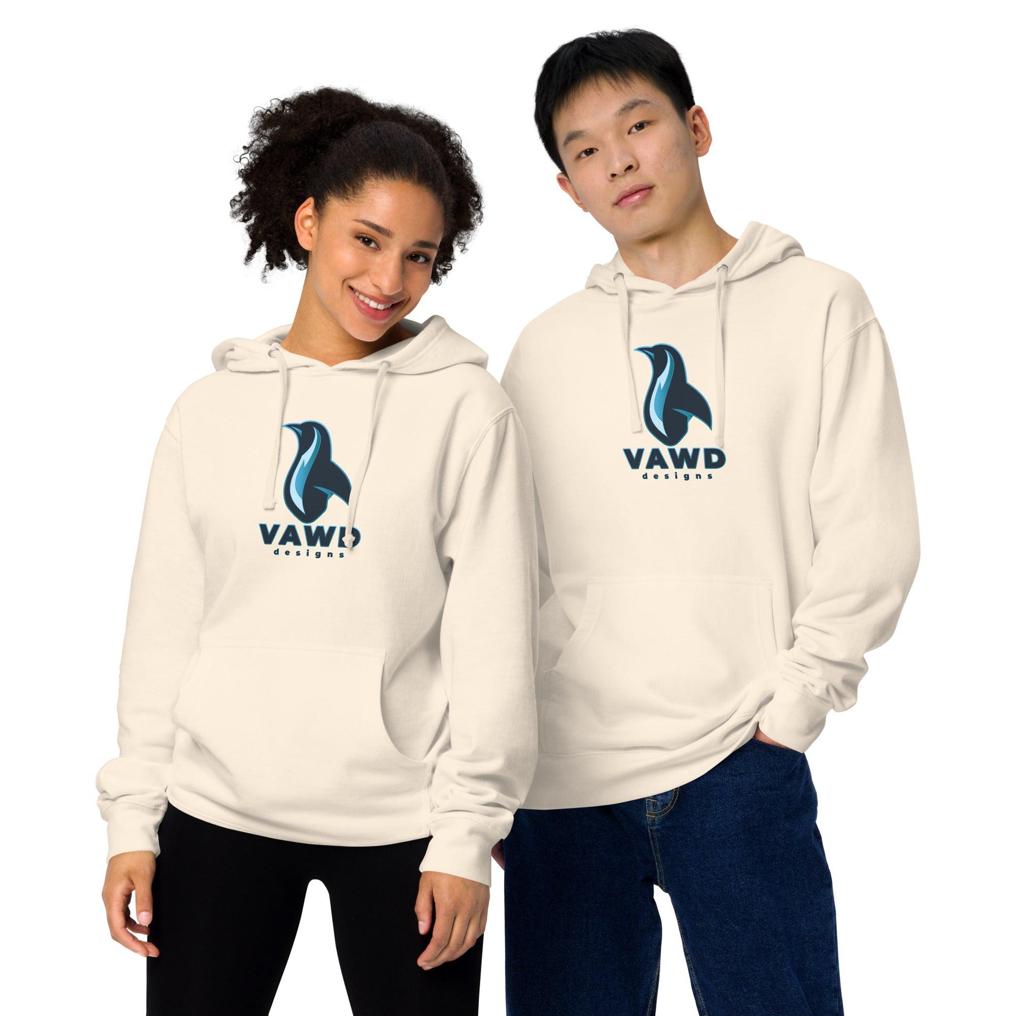 Penguin Logo Unisex midweight hoodie VAWDesigns