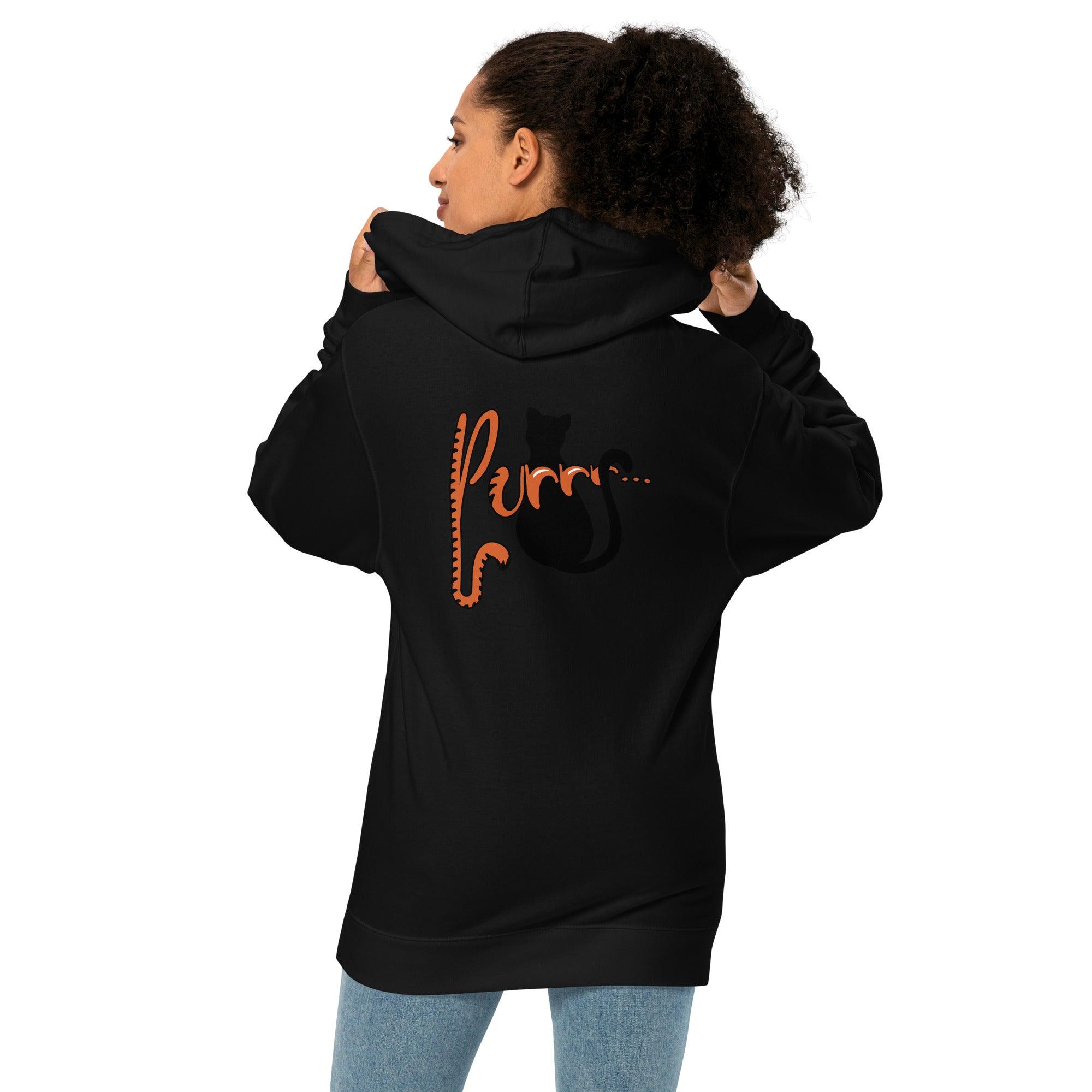 Purrr...Unisex midweight hoodie (BACK) VAWDesigns