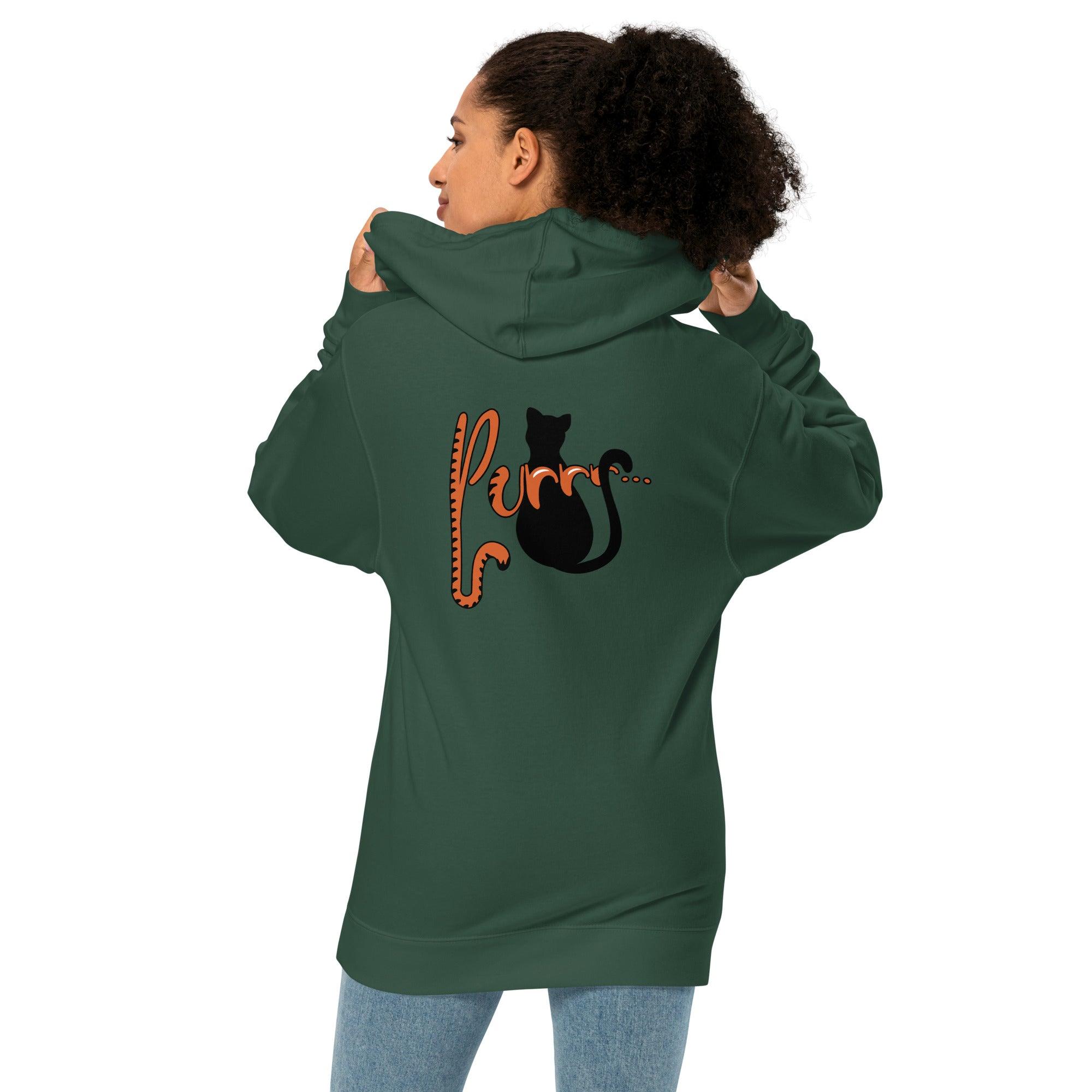 Purrr...Unisex midweight hoodie (BACK) VAWDesigns