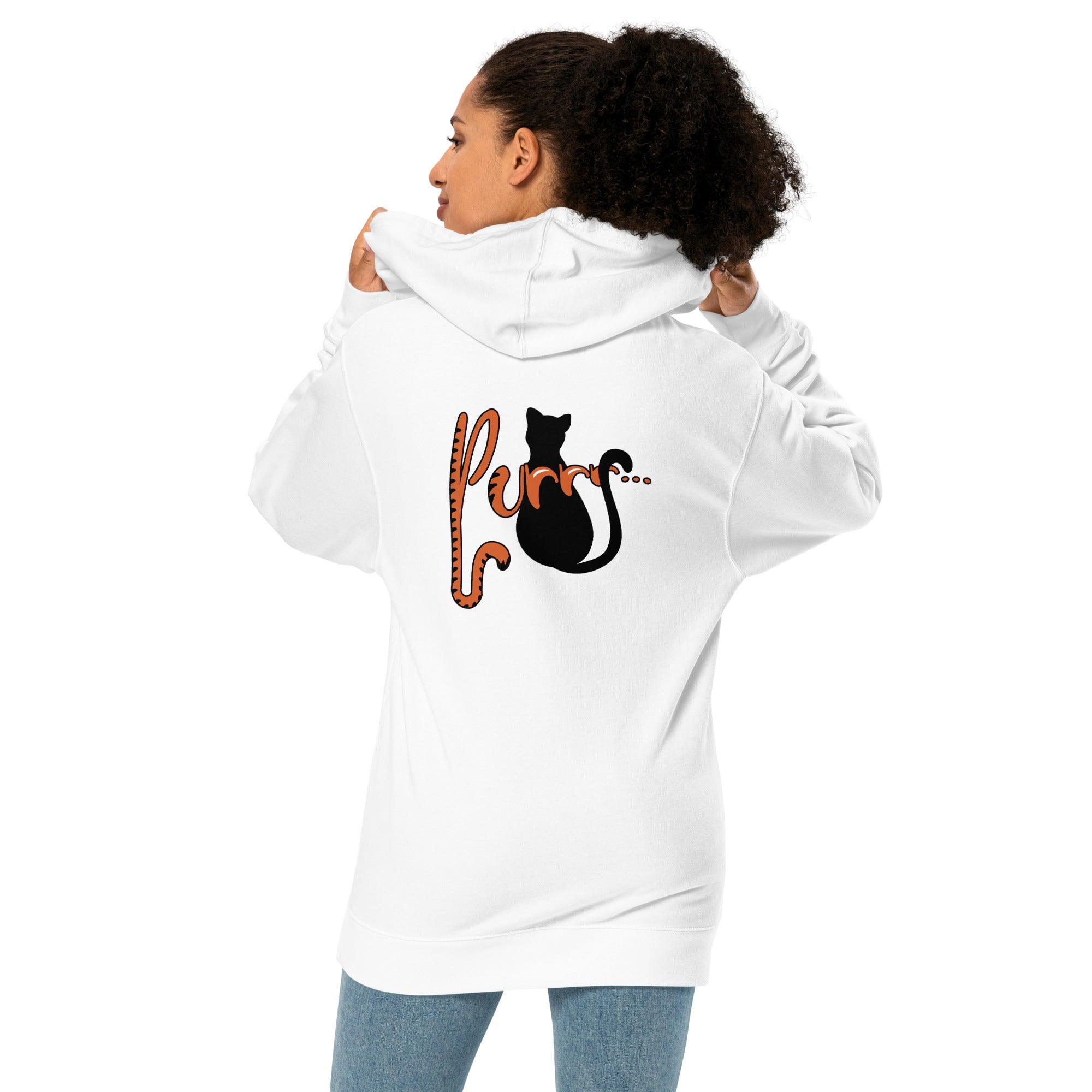 Purrr...Unisex midweight hoodie (BACK) VAWDesigns