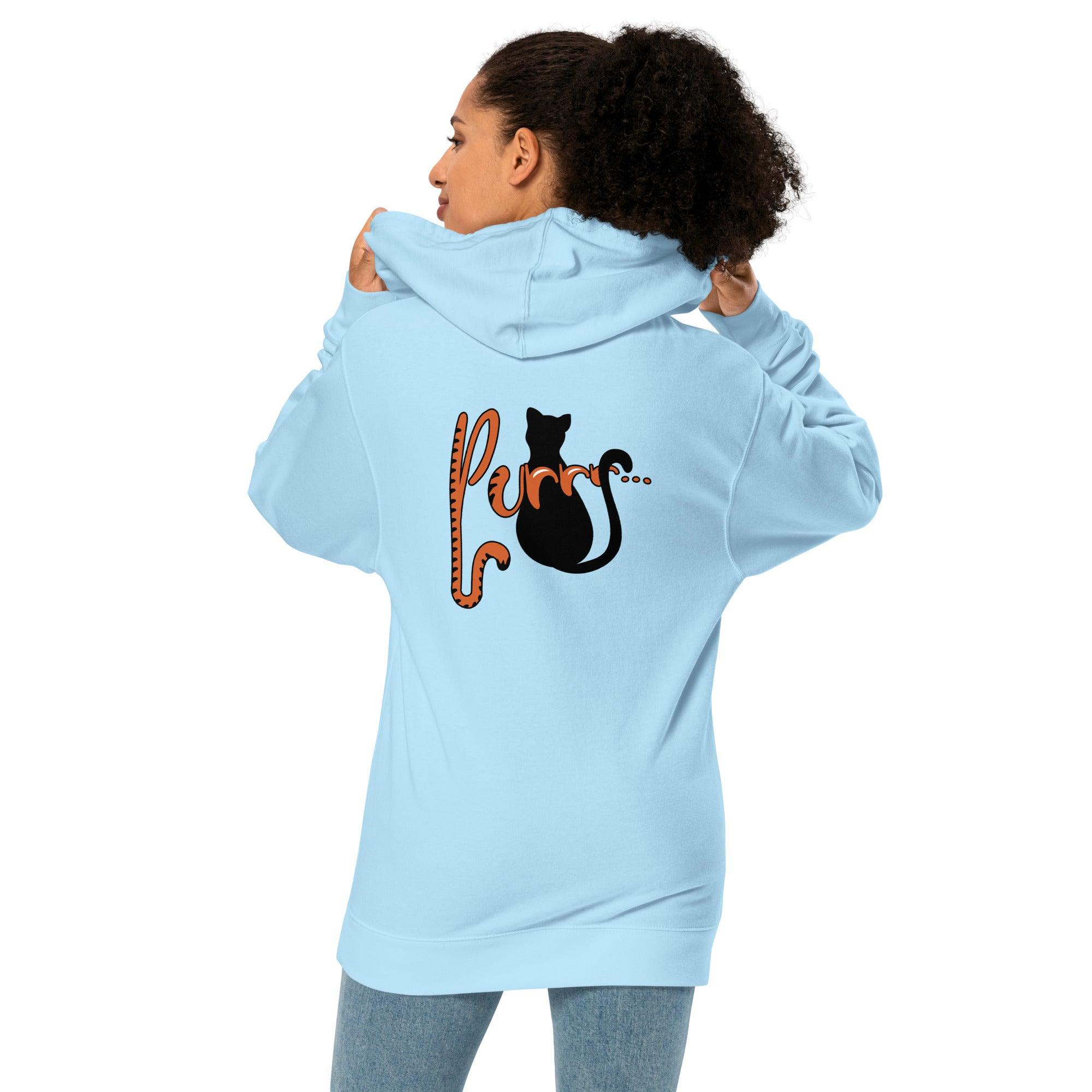 Purrr...Unisex midweight hoodie (BACK) VAWDesigns