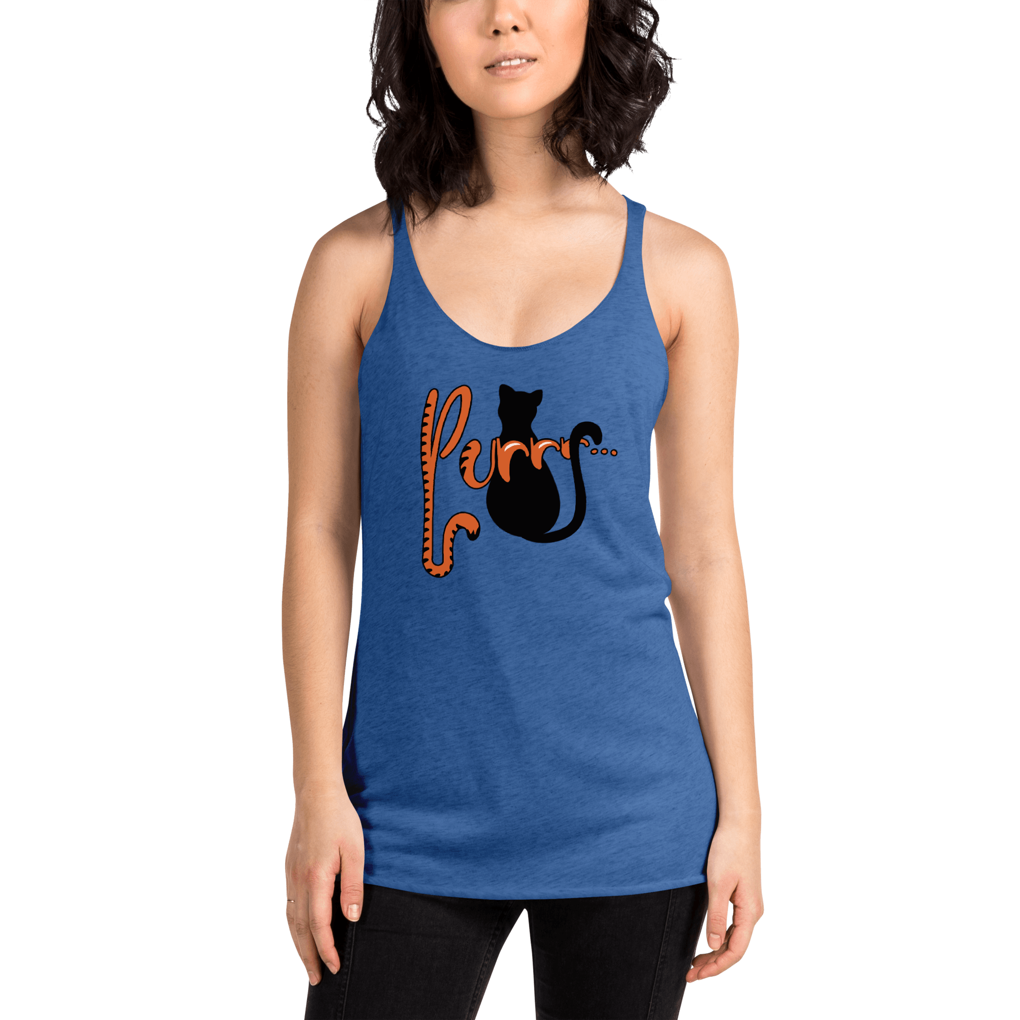 Purrr.... Women's Racerback Tank VAWDesigns