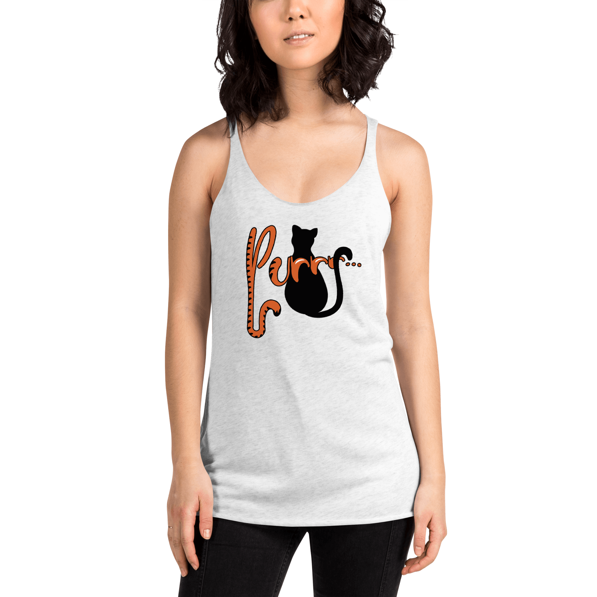 Purrr.... Women's Racerback Tank VAWDesigns