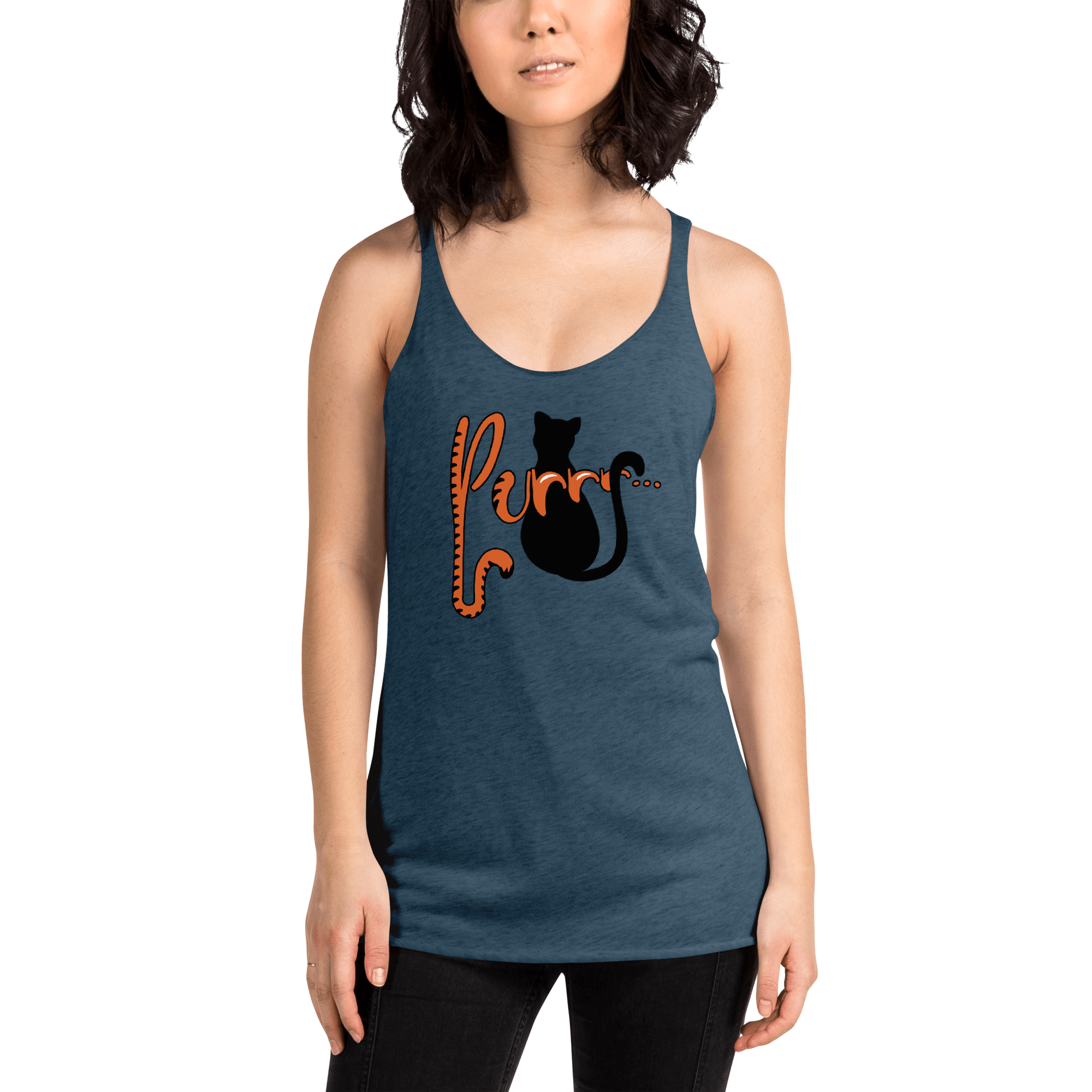 Purrr.... Women's Racerback Tank VAWDesigns