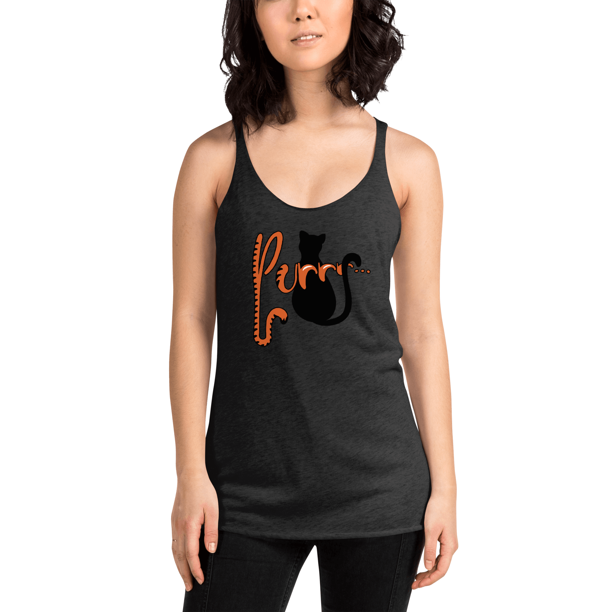 Purrr.... Women's Racerback Tank VAWDesigns