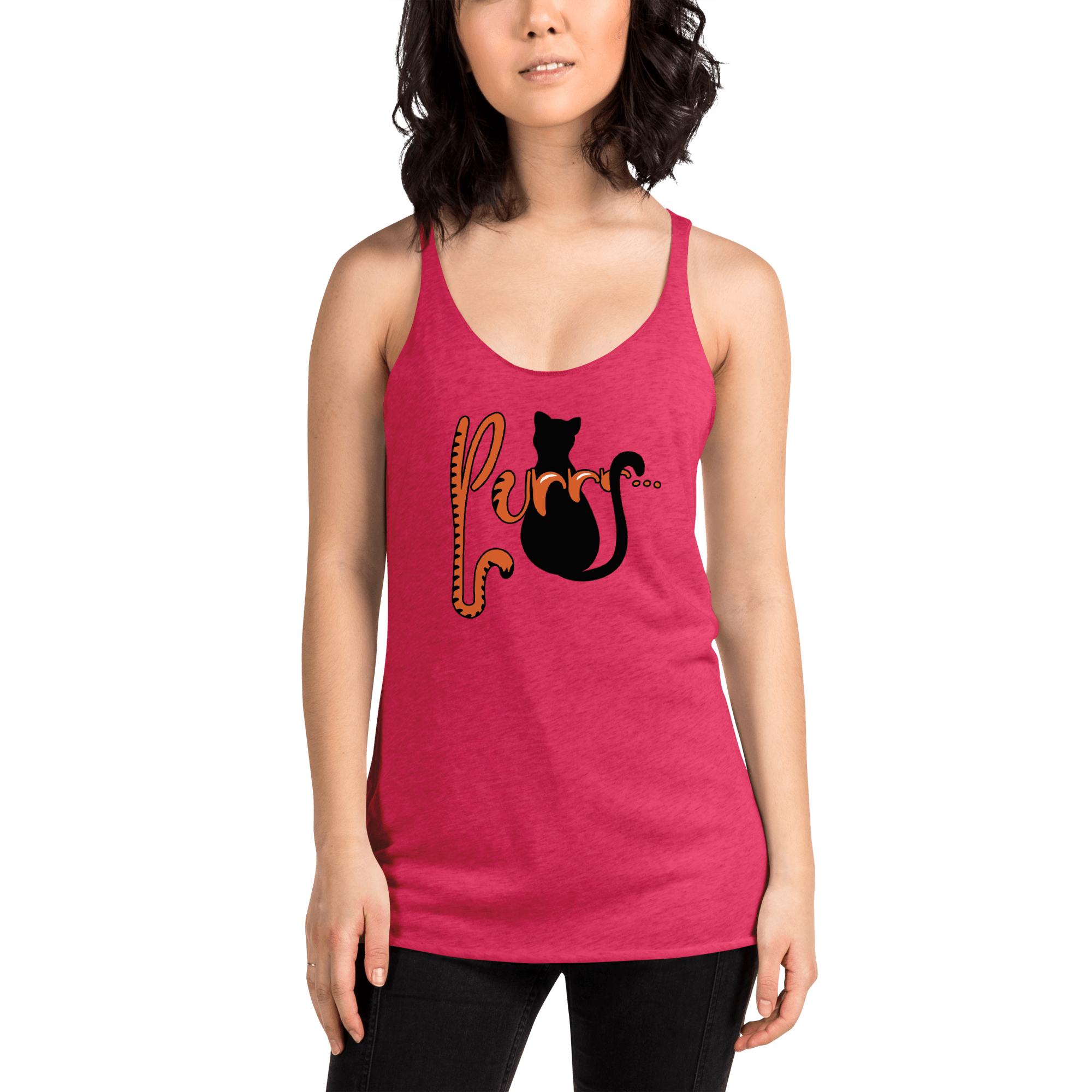 Purrr.... Women's Racerback Tank VAWDesigns