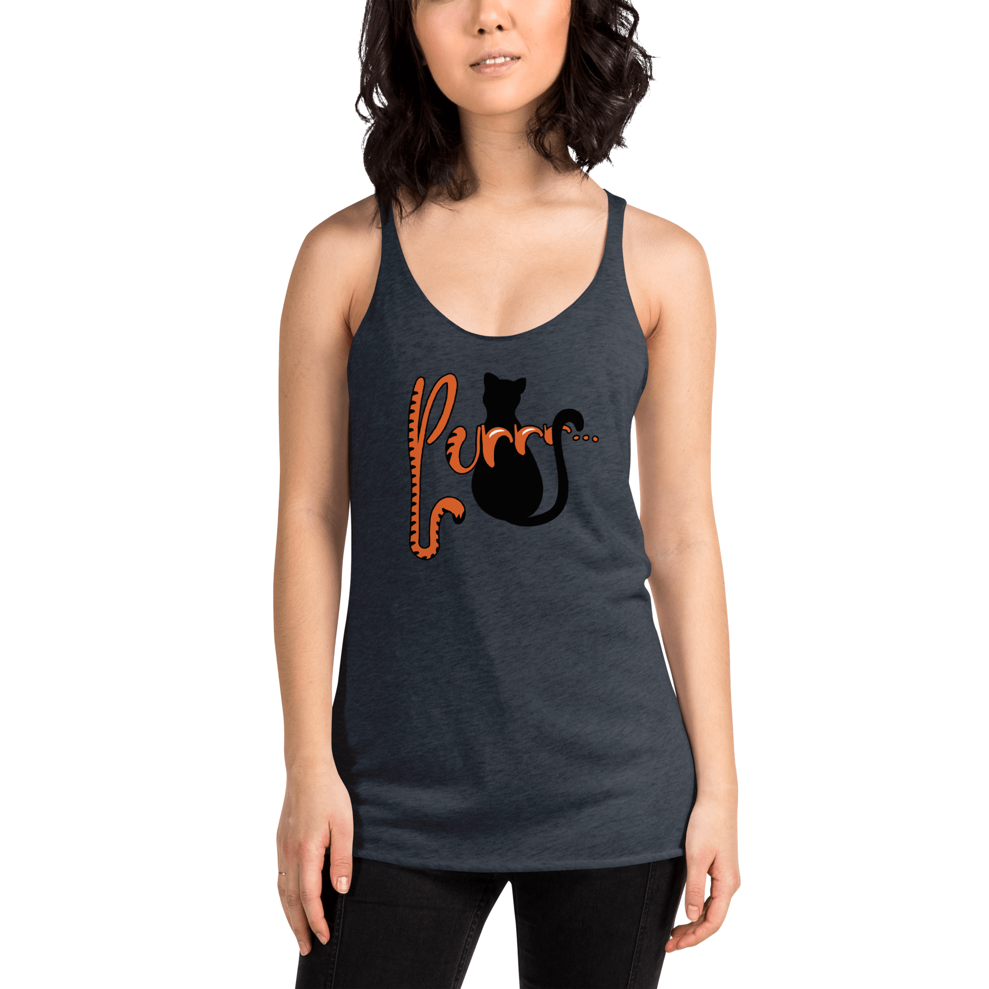 Purrr.... Women's Racerback Tank VAWDesigns