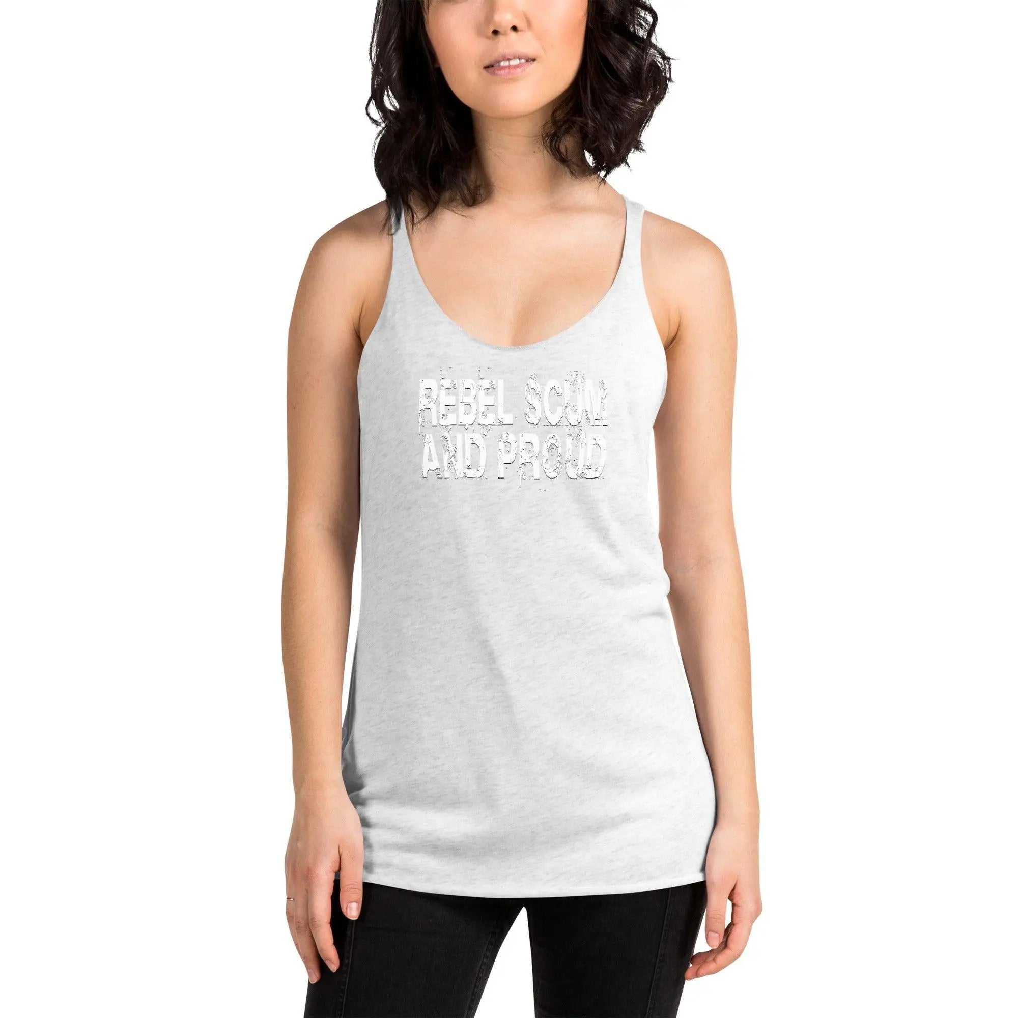 Rebel Scum and Proud Women's Racerback Tank VAWDesigns
