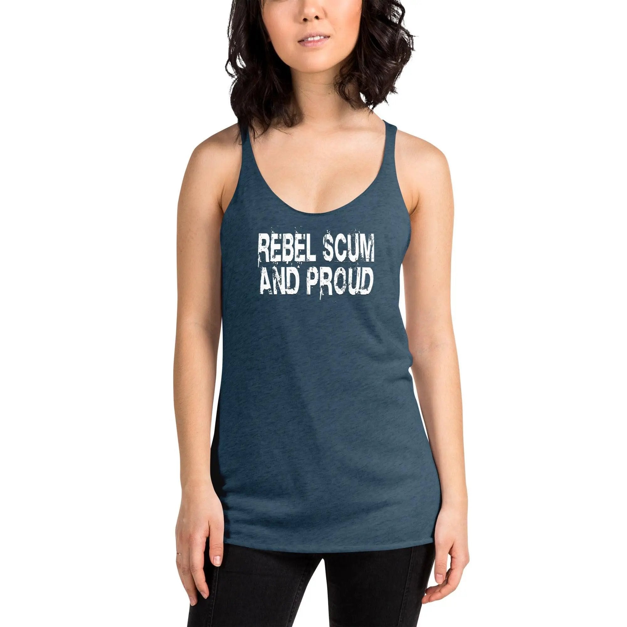 Rebel Scum and Proud Women's Racerback Tank VAWDesigns