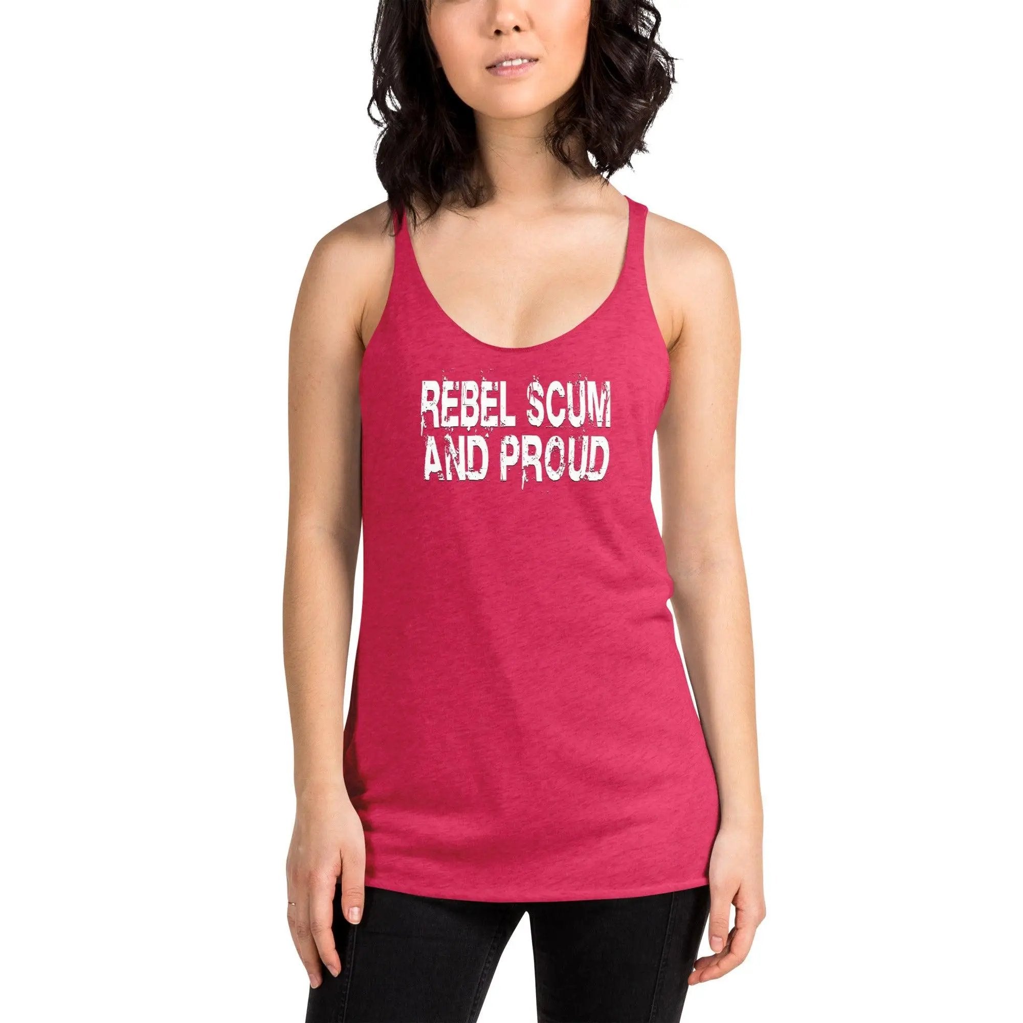 Rebel Scum and Proud Women's Racerback Tank VAWDesigns