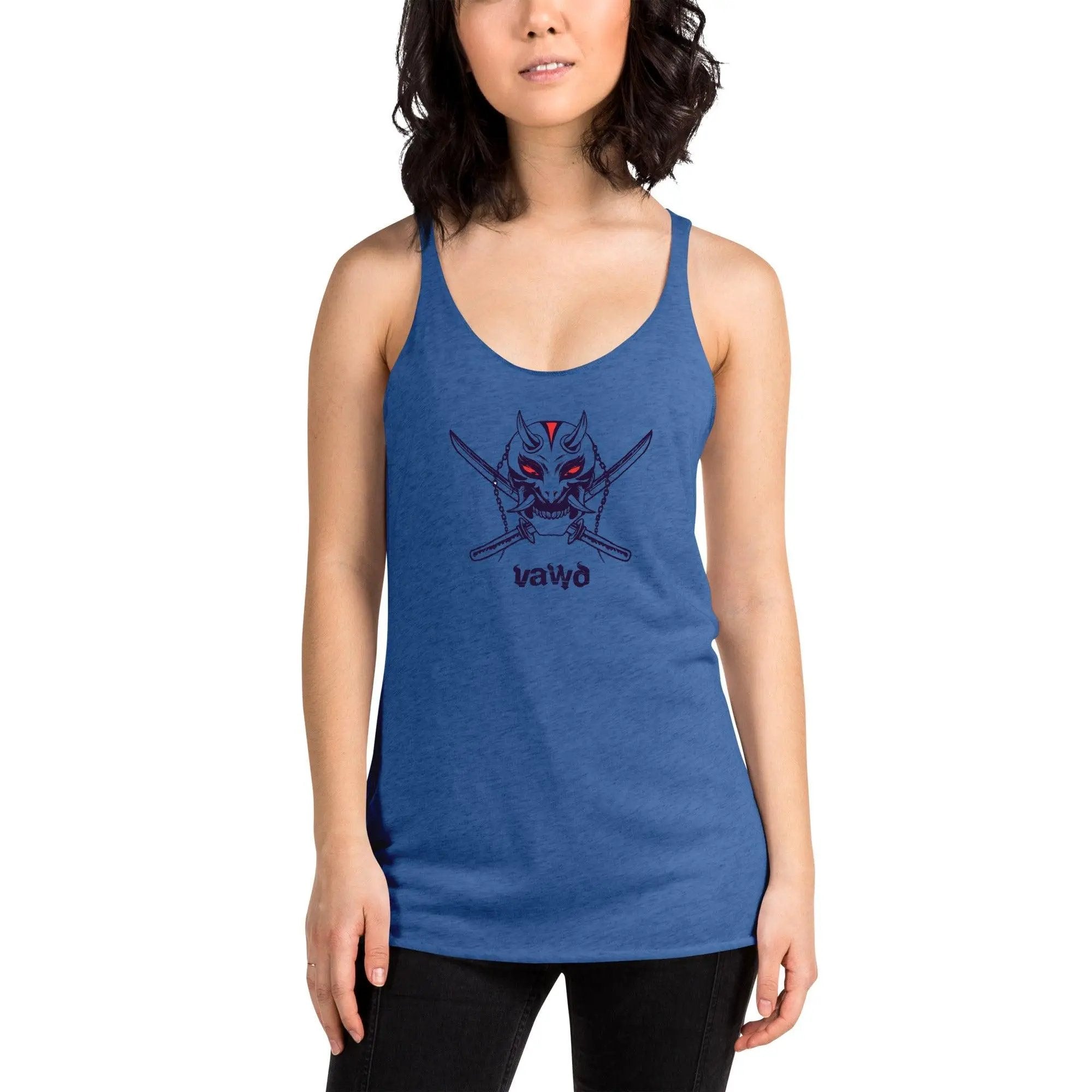 Samurai Demon Women's Racerback Tank VAWDesigns