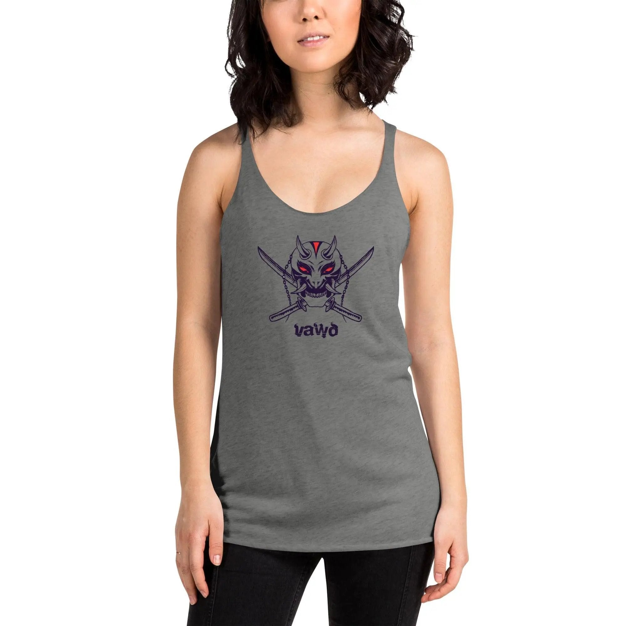 Samurai Demon Women's Racerback Tank VAWDesigns