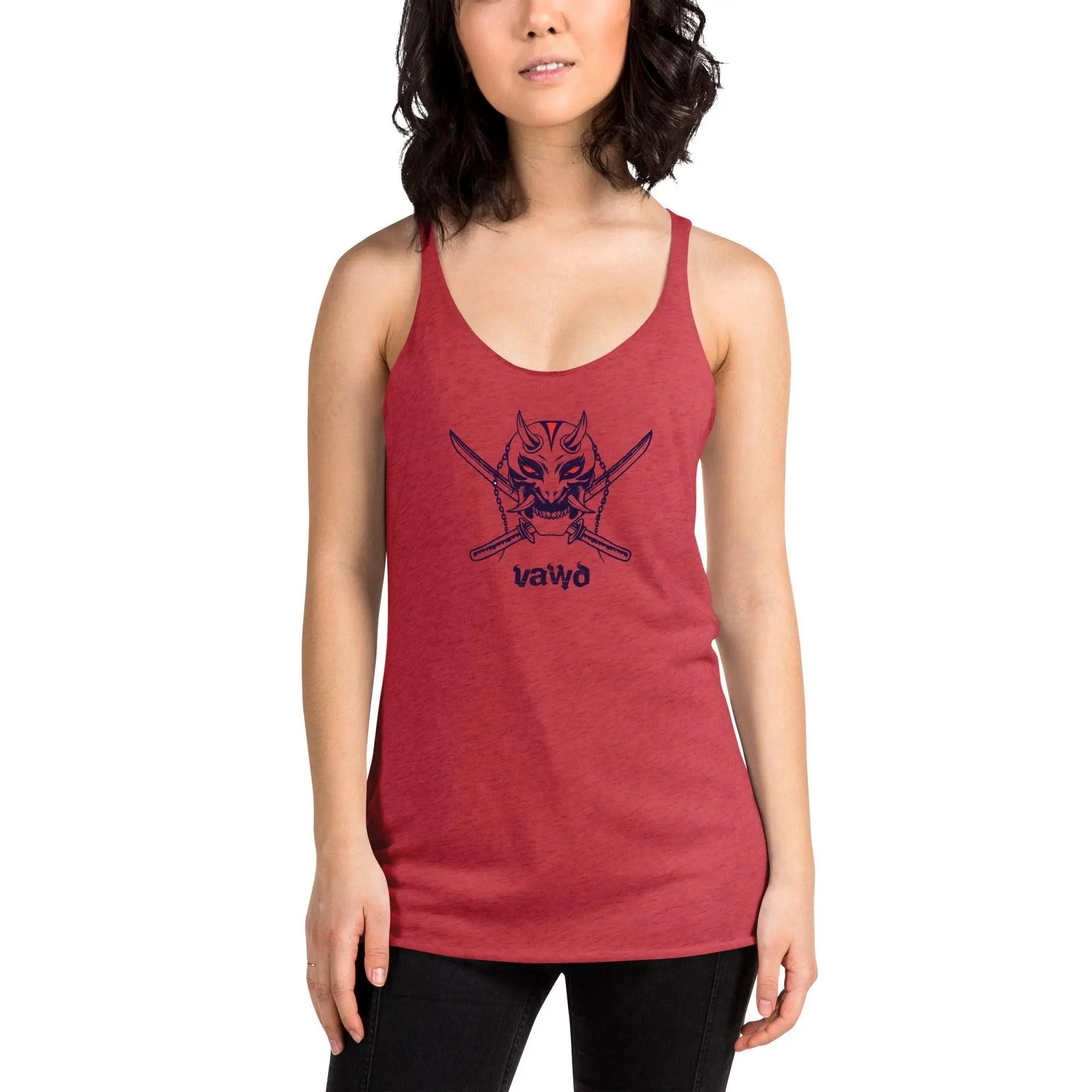 Samurai Demon Women's Racerback Tank VAWDesigns