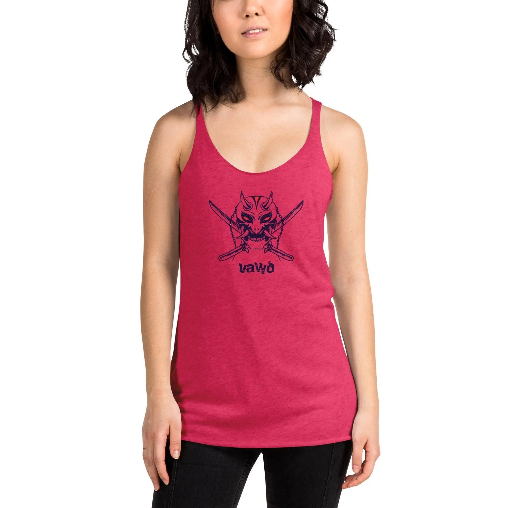 Samurai Demon Women's Racerback Tank VAWDesigns
