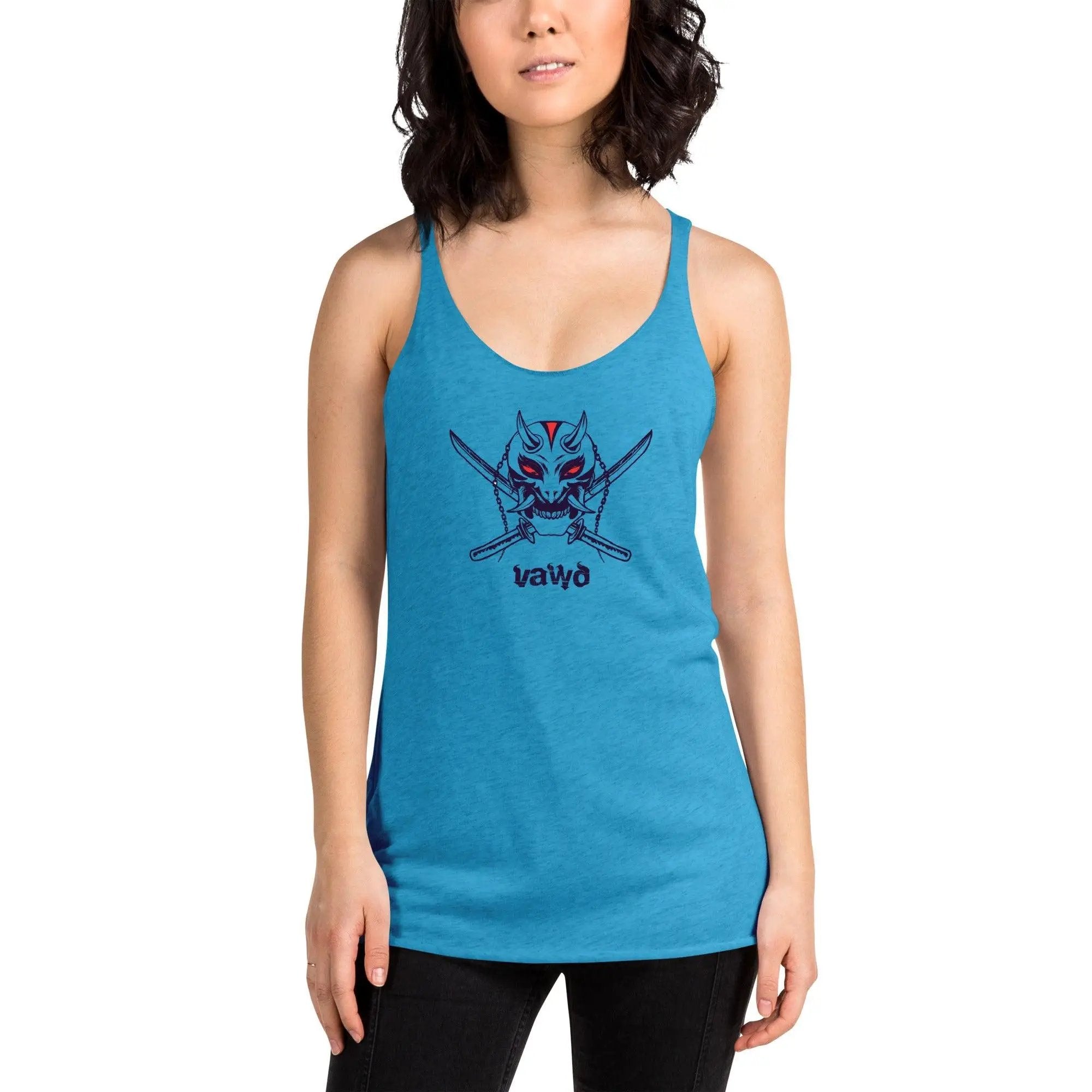 Samurai Demon Women's Racerback Tank VAWDesigns