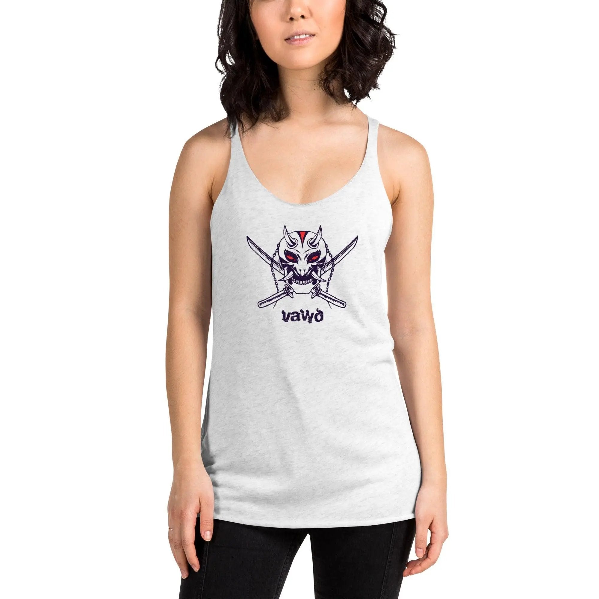 Samurai Demon Women's Racerback Tank VAWDesigns