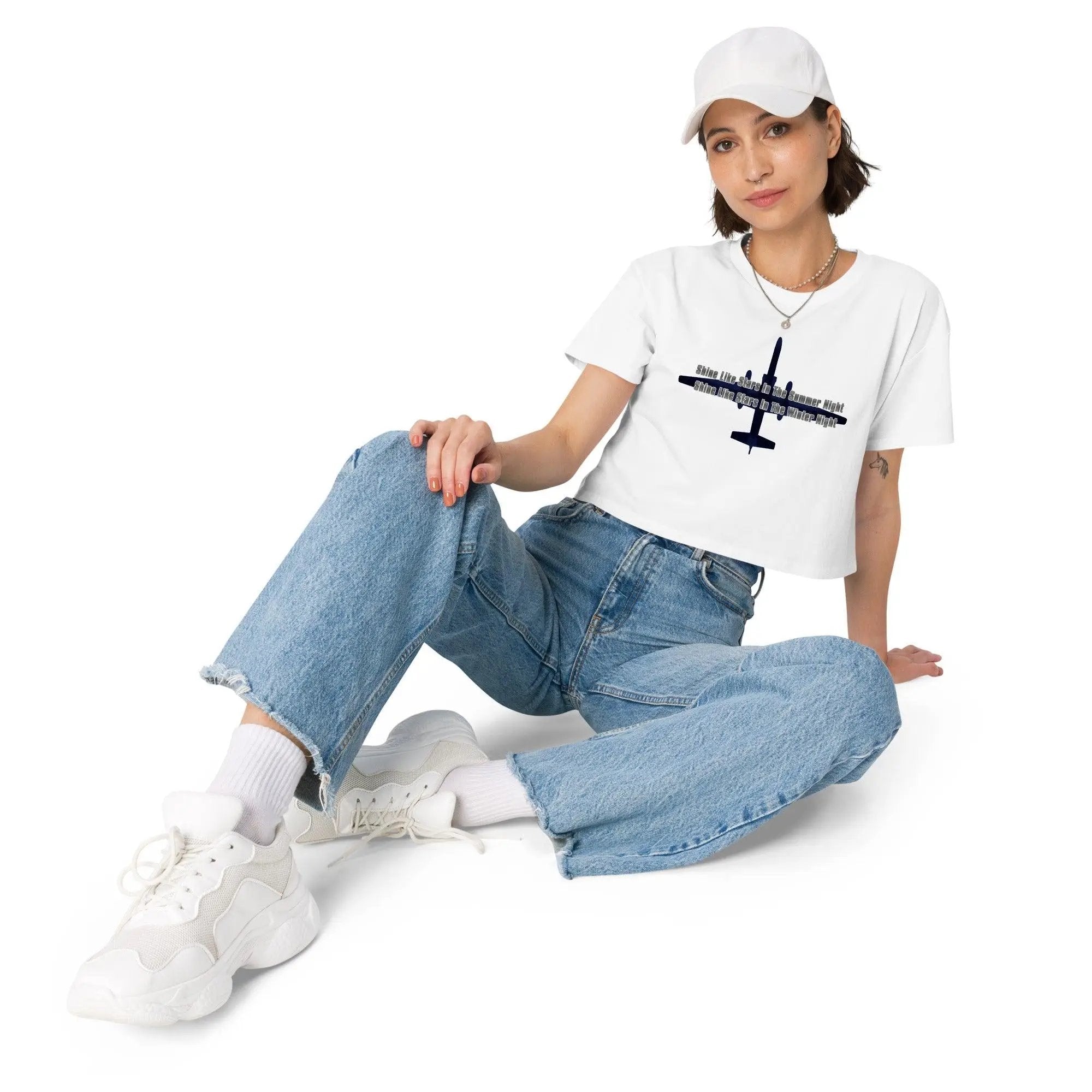 Shine Like Stars Women’s crop top VAWDesigns
