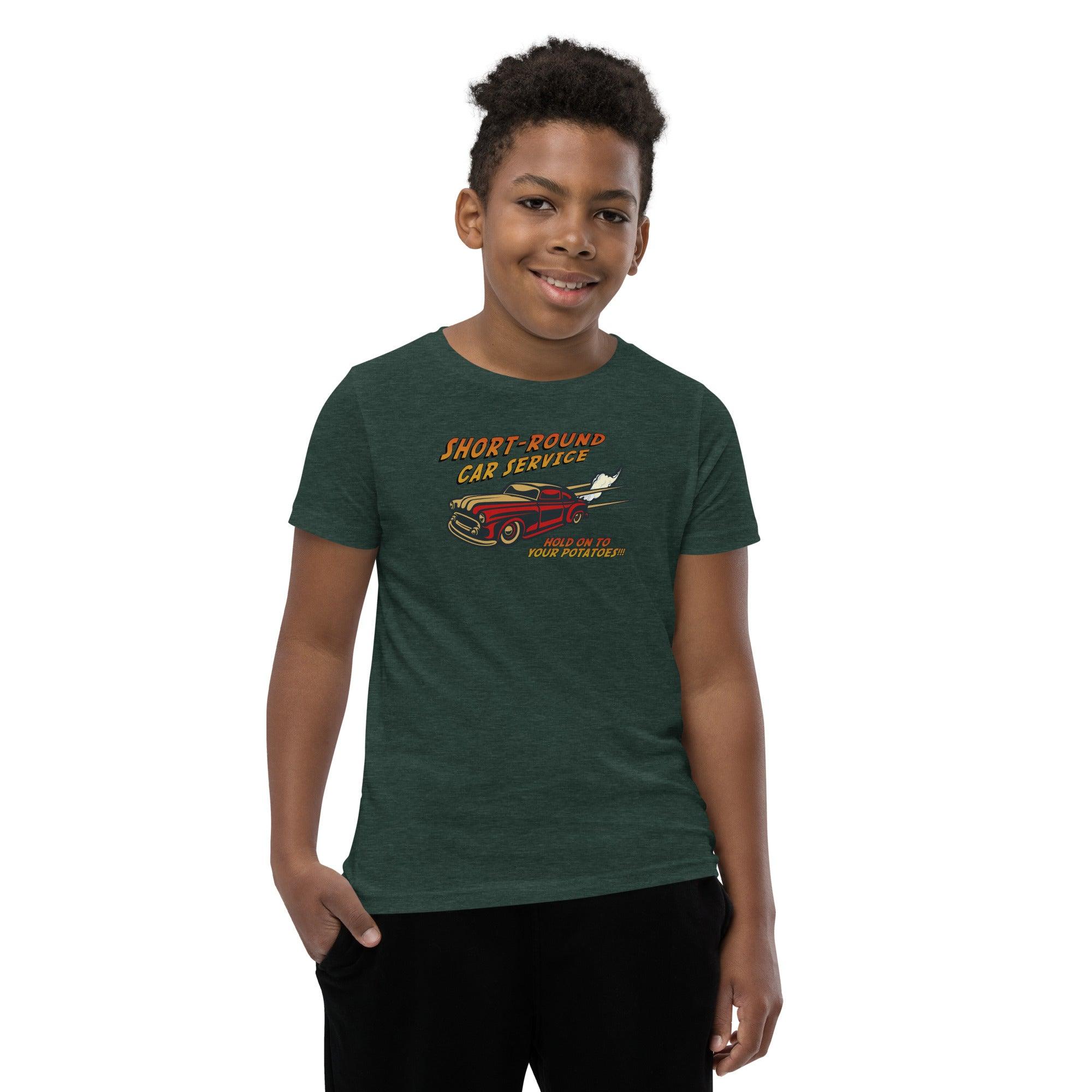 Short-Round Car Service Youth Short Sleeve T-Shirt VAWDesigns