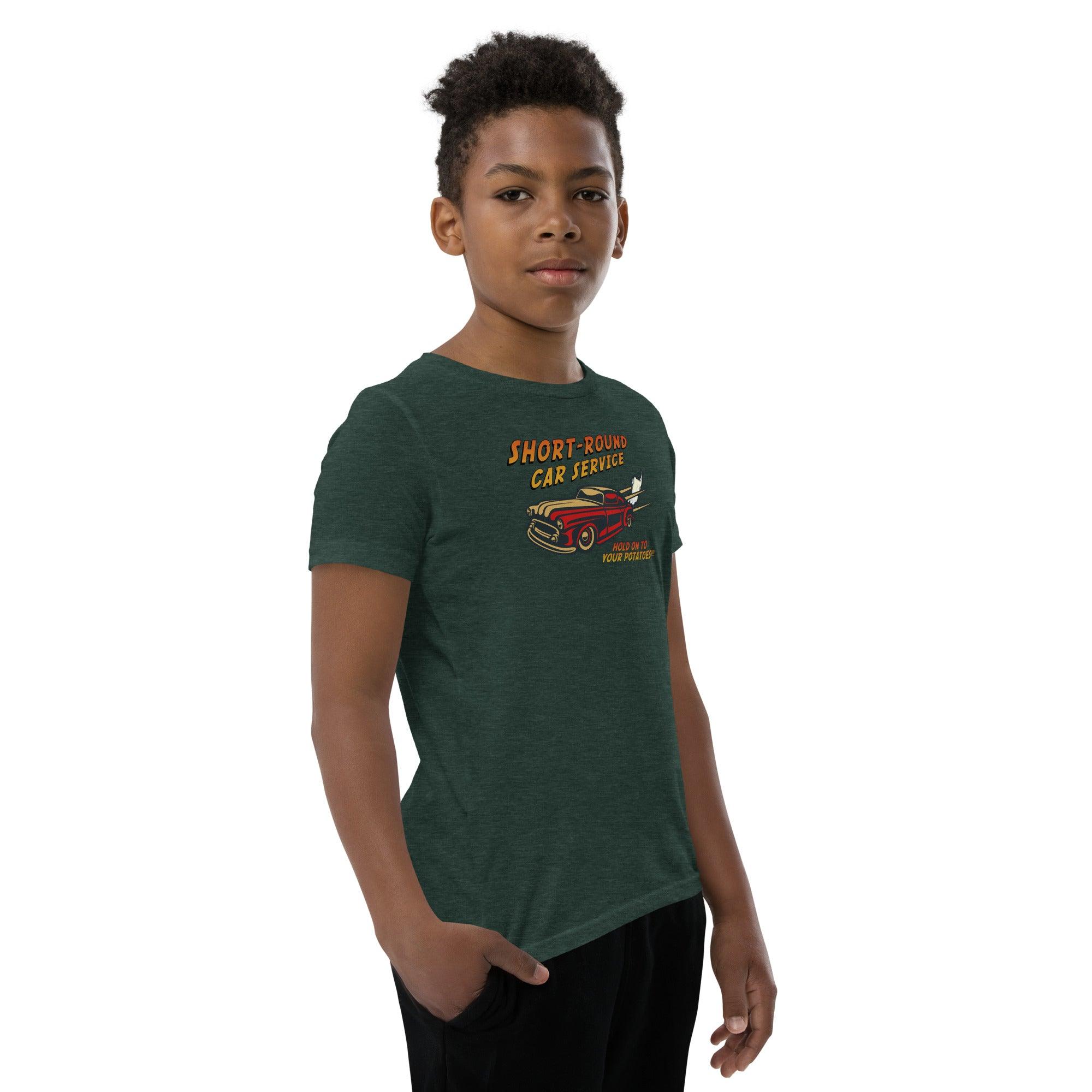 Short-Round Car Service Youth Short Sleeve T-Shirt VAWDesigns