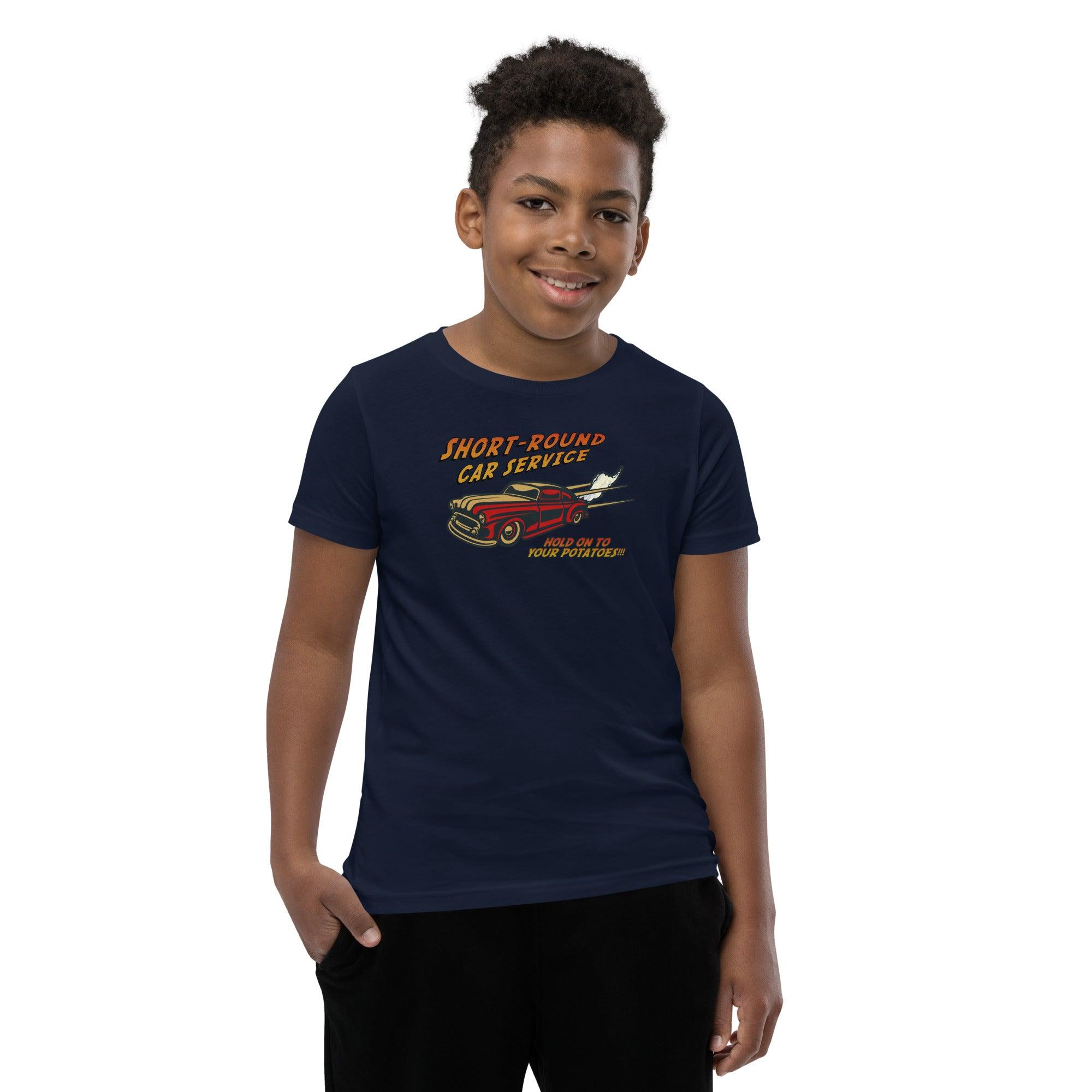 Short-Round Car Service Youth Short Sleeve T-Shirt VAWDesigns