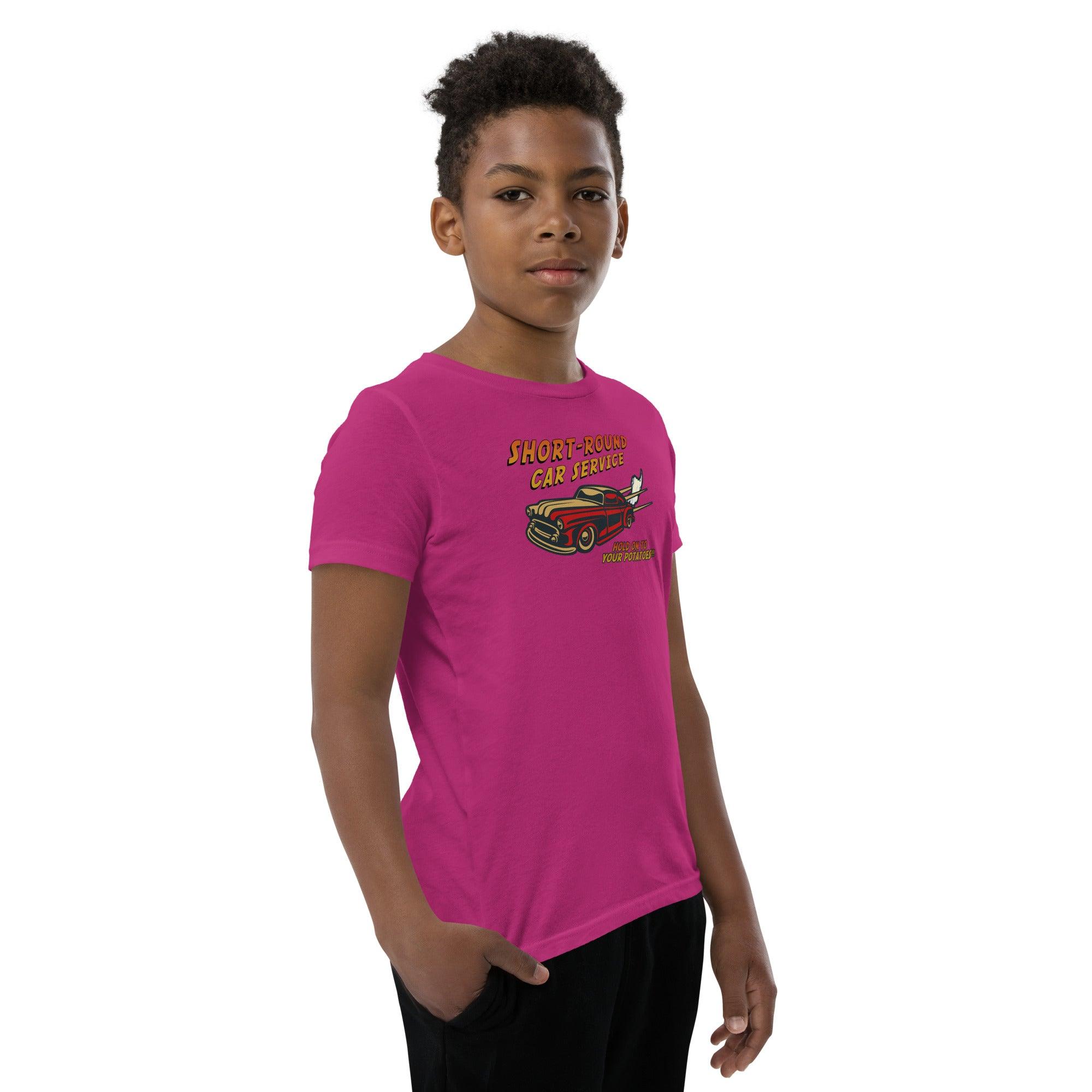 Short-Round Car Service Youth Short Sleeve T-Shirt VAWDesigns