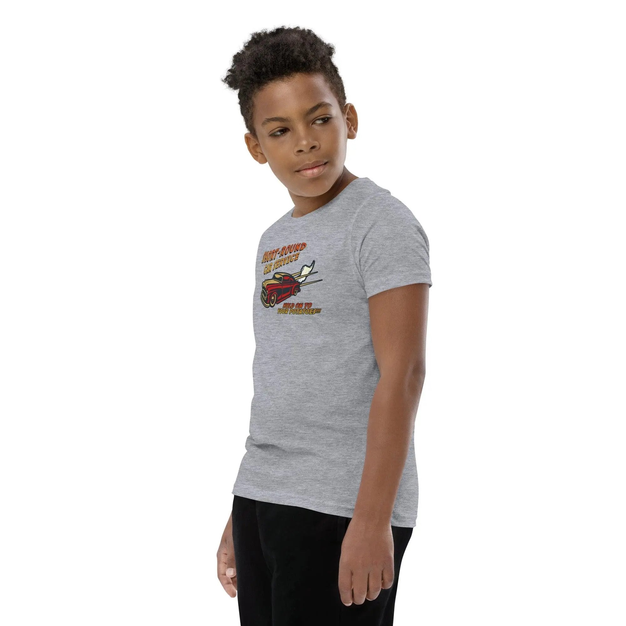 Short-Round Car Service Youth Short Sleeve T-Shirt VAWDesigns