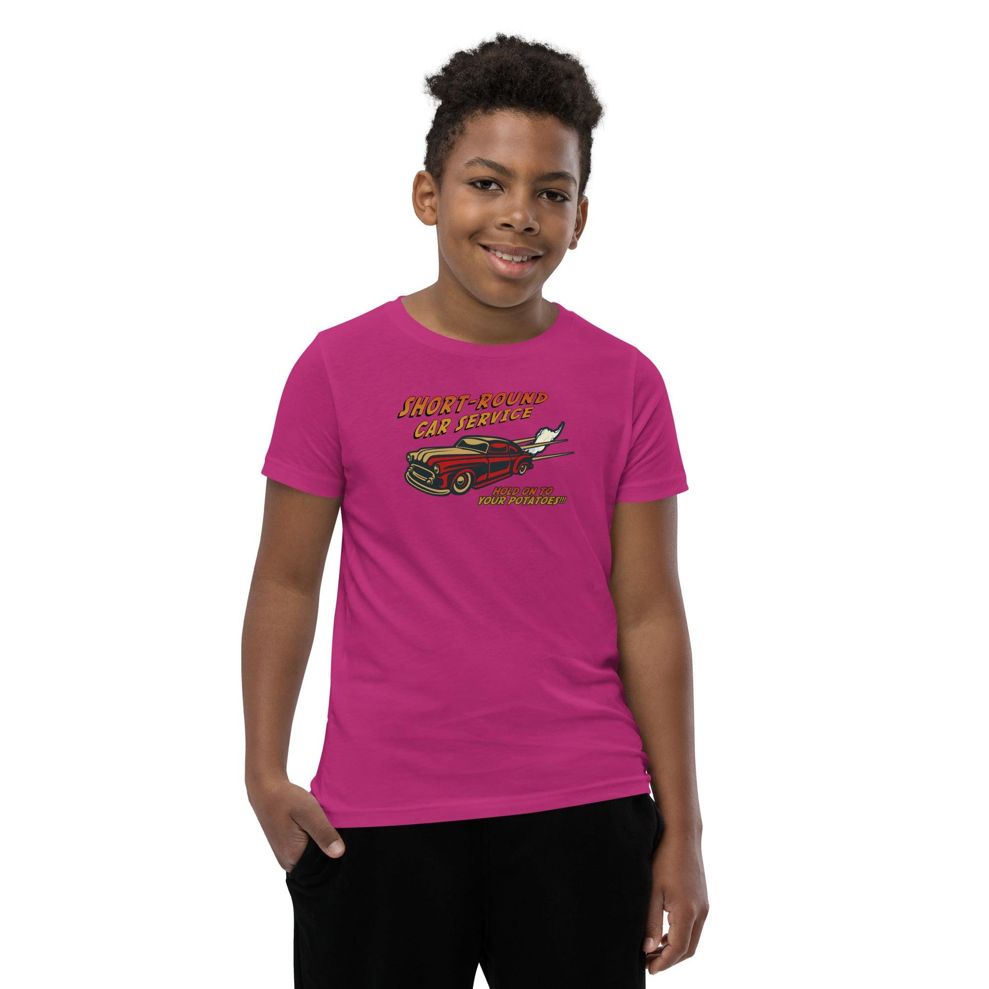 Short-Round Car Service Youth Short Sleeve T-Shirt VAWDesigns