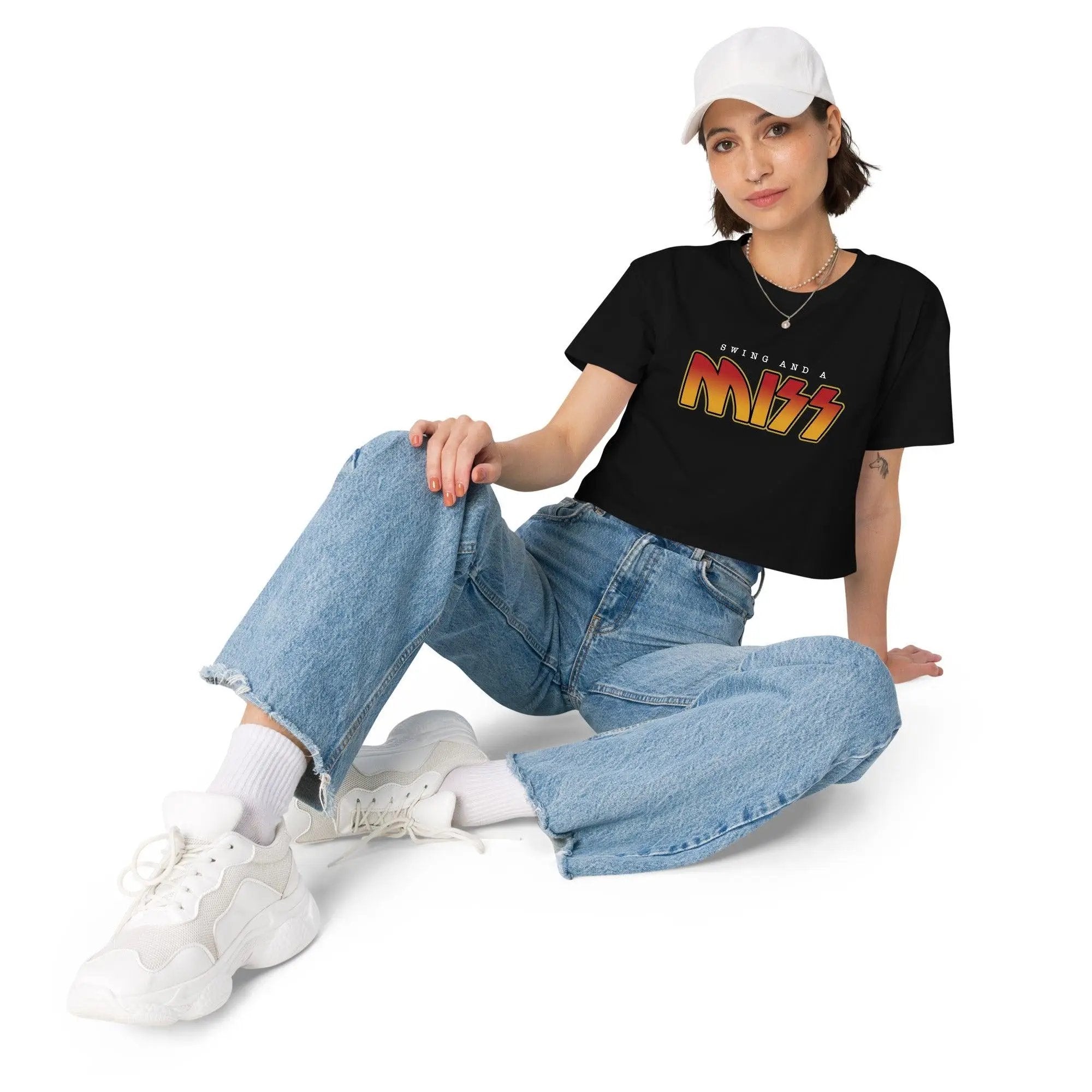 Swing and a Miss Women’s crop top VAWDesigns