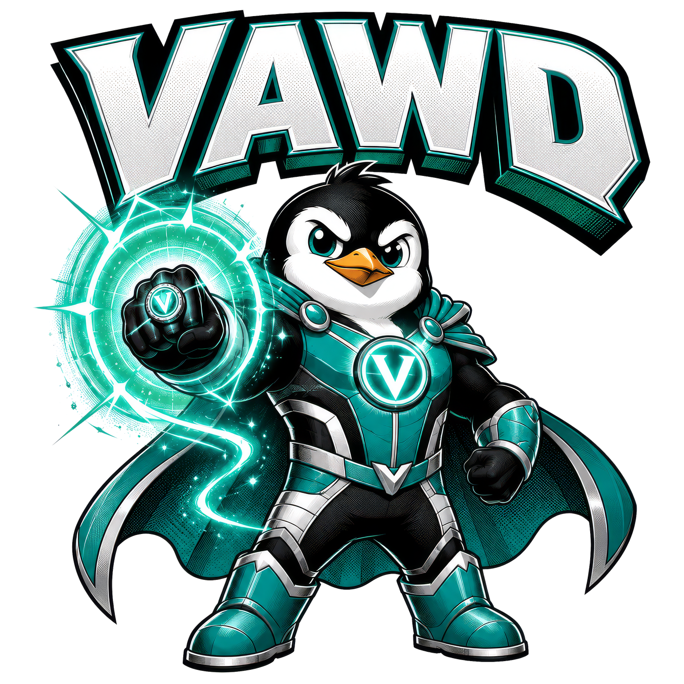 Cosmic Ring Penguin Hero Design