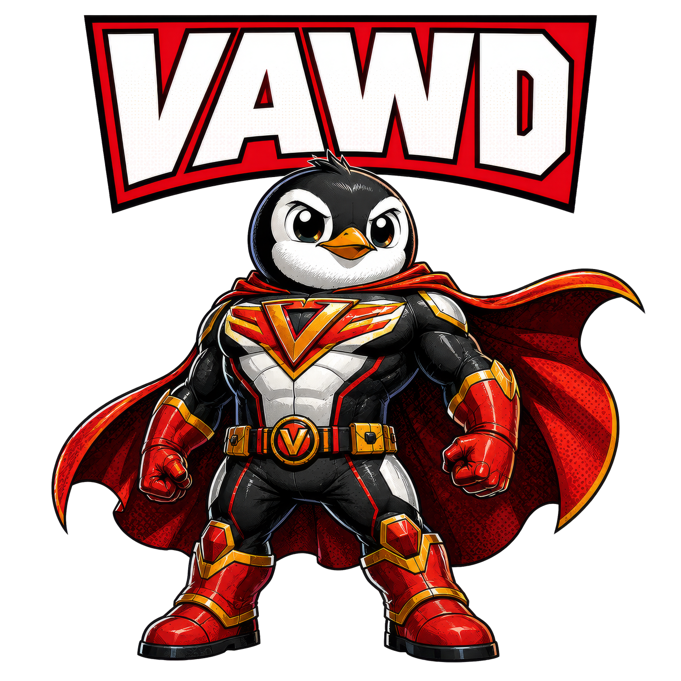 Comic Superhero Penguin Design
