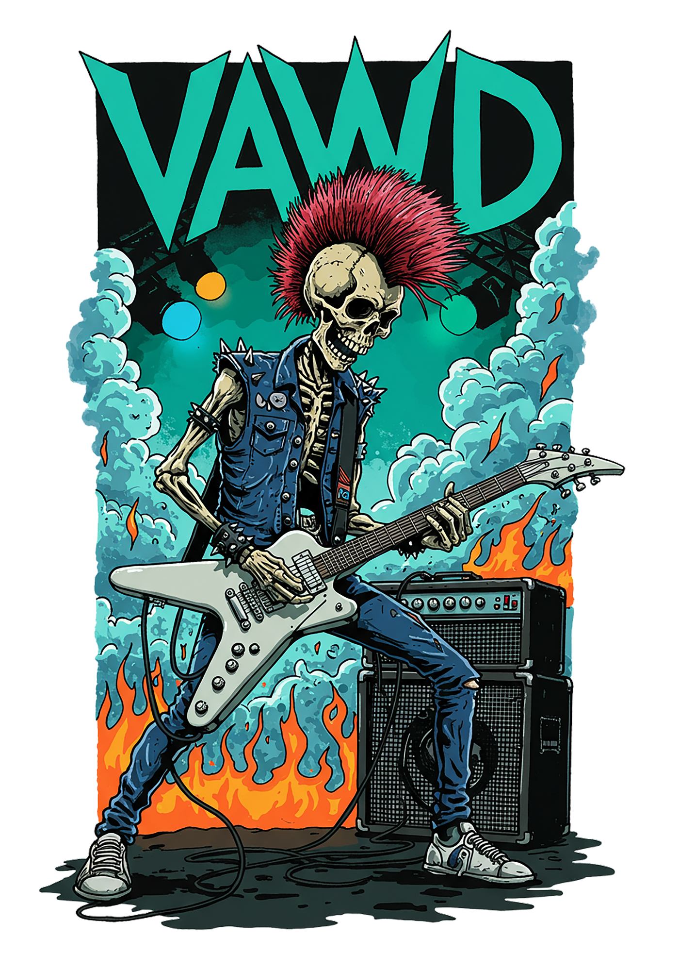 Punk Rock Skeleton Guitarist