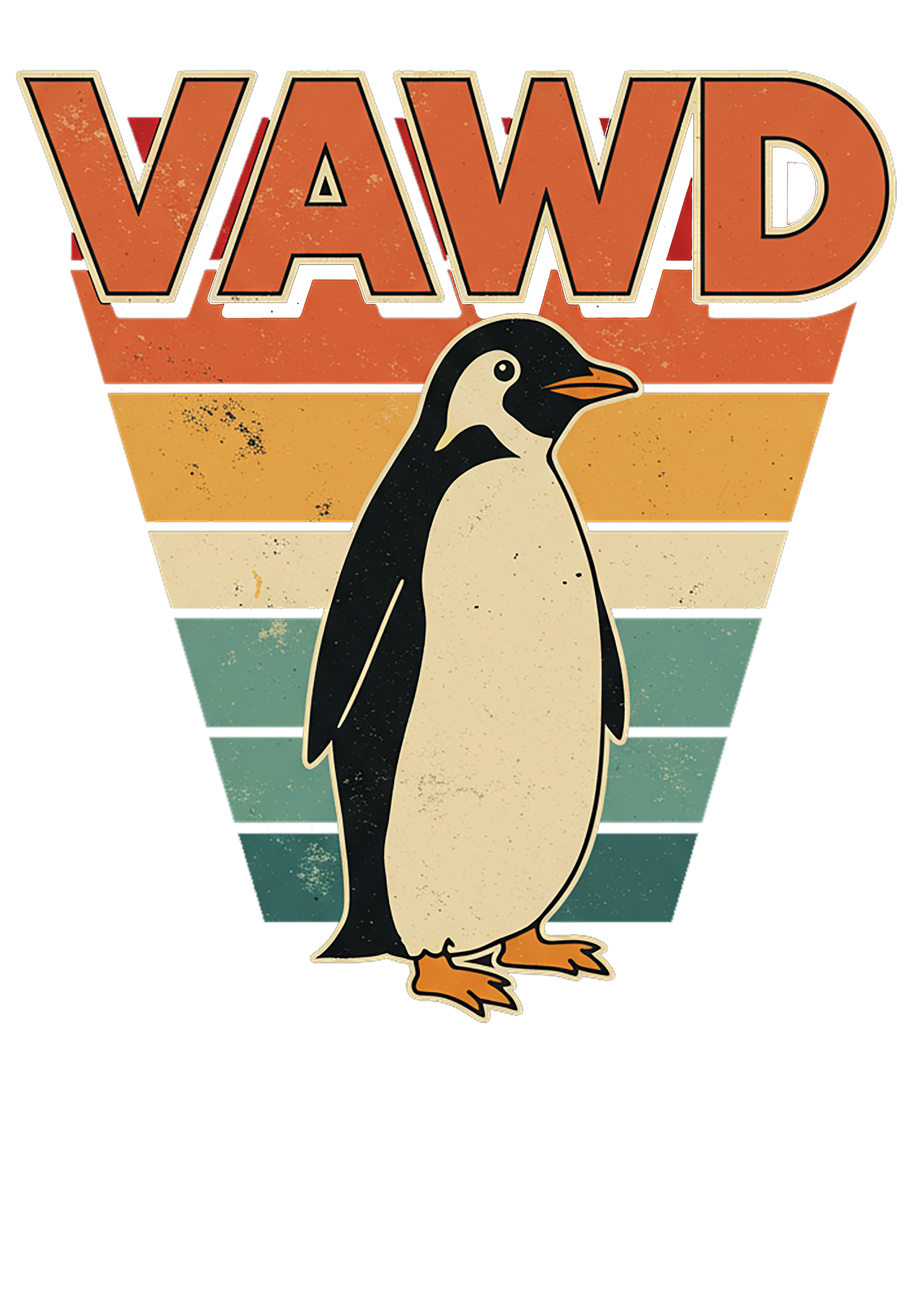 Retro Sunset Penguin