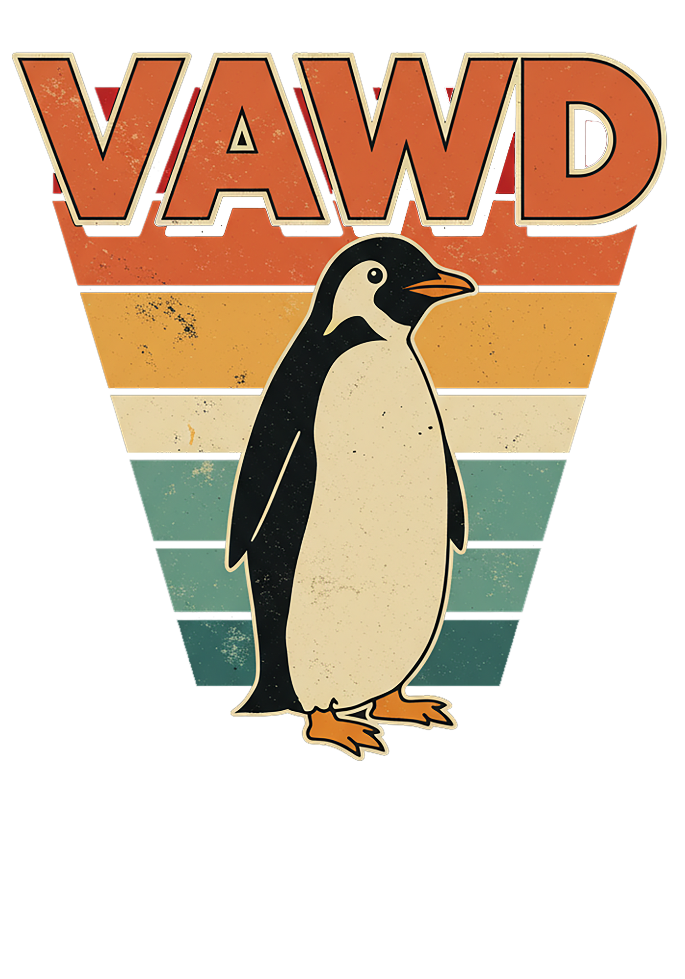 Retro Sunset Penguin